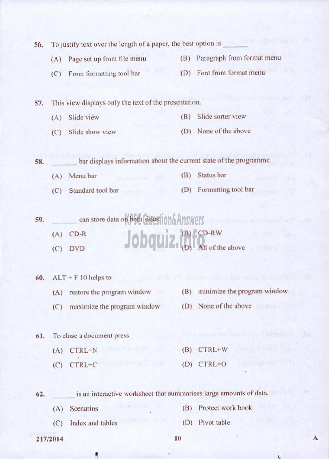 Kerala PSC Question Paper - STENOGRAPHER KERALA STATE DRUGS AND PHARMACEUTICALS LTD-10