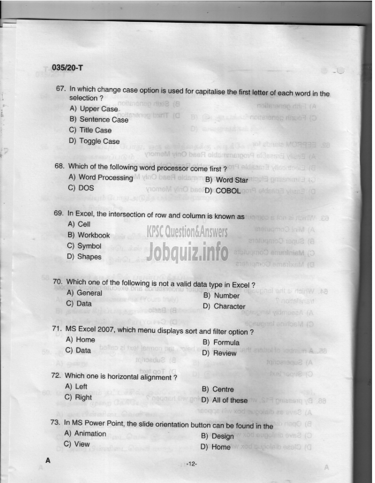 Kerala PSC Question Paper - STENOGRAPHER - KSIDC Ltd    MEDIUM OF QUESTION -10