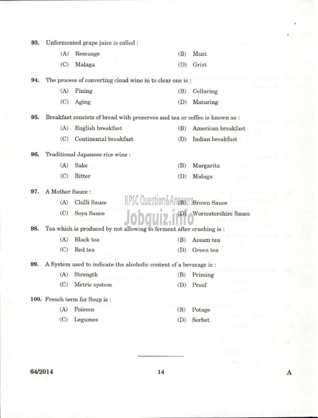 Kerala PSC Question Paper - STEWARD SC DEVELOPMENT TVM KLM KTM KKD KNR KSGD DISTRICTS-12