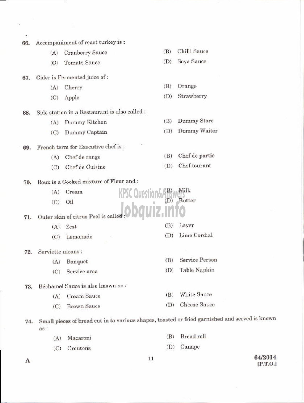 Kerala PSC Question Paper - STEWARD SC DEVELOPMENT TVM KLM KTM KKD KNR KSGD DISTRICTS-9