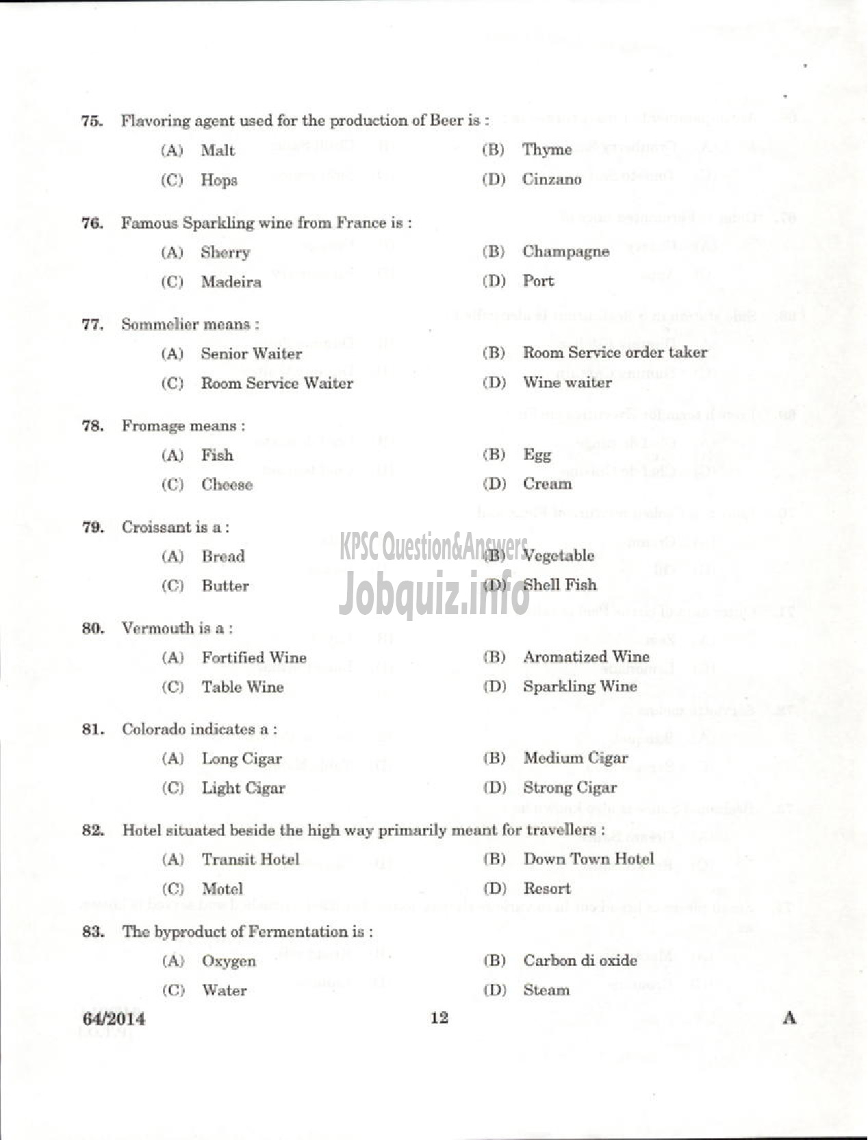 Kerala PSC Question Paper - STEWARD SC DEVELOPMENT TVM KLM KTM KKD KNR KSGD DISTRICTS-10