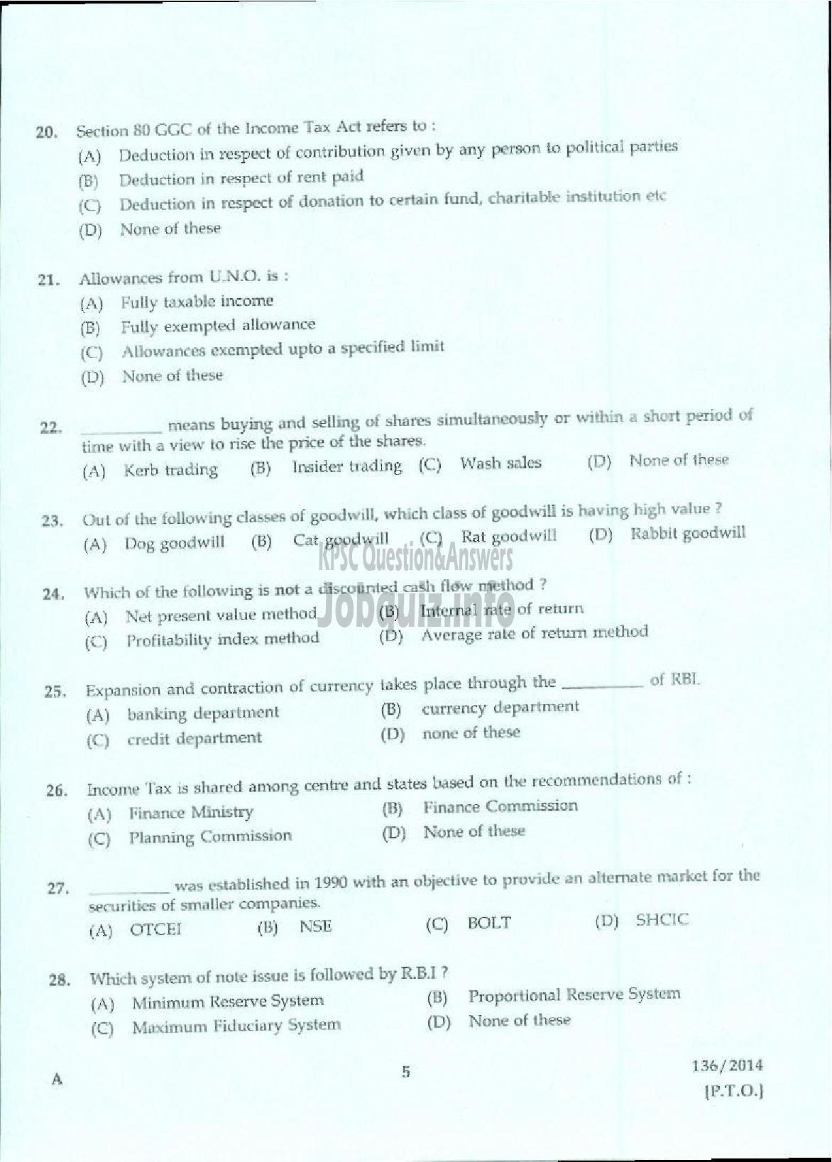 Kerala PSC Question Paper - SUPERINTENDENT GOVT COMMERCIAL INSTITUTE TECHNICAL EDUCATION-3