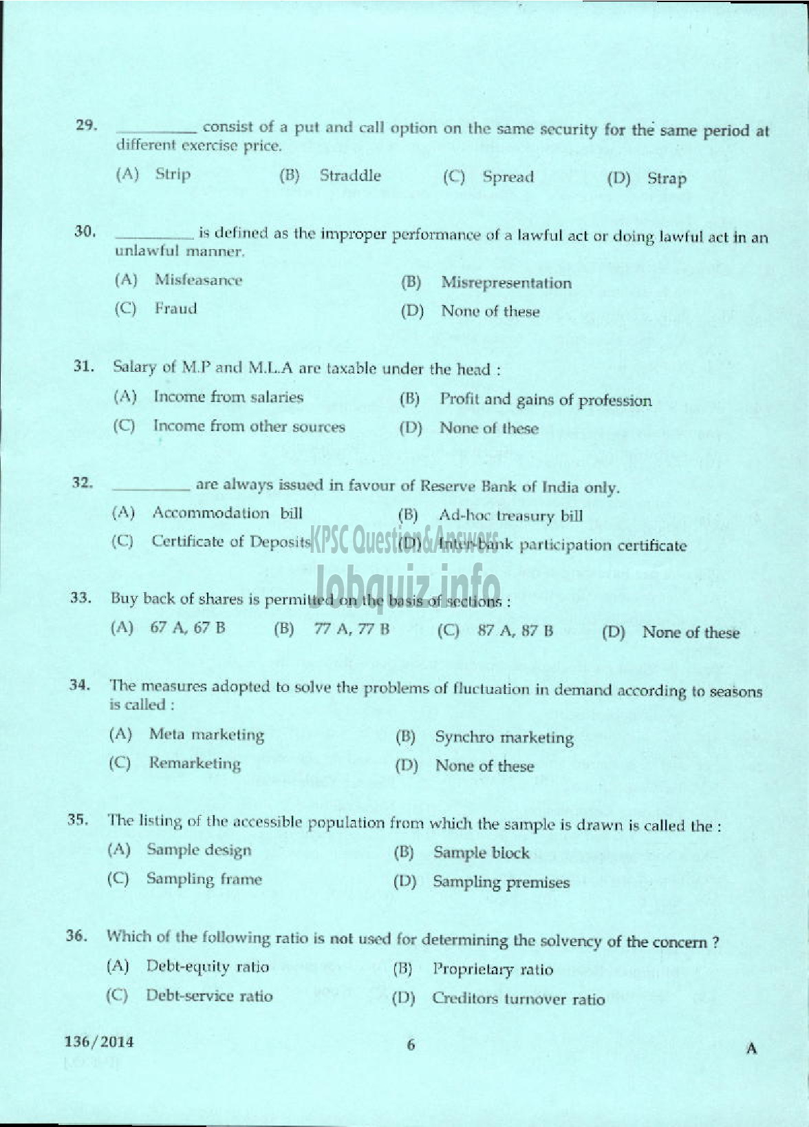 Kerala PSC Question Paper - SUPERINTENDENT GOVT COMMERCIAL INSTITUTE TECHNICAL EDUCATION-4