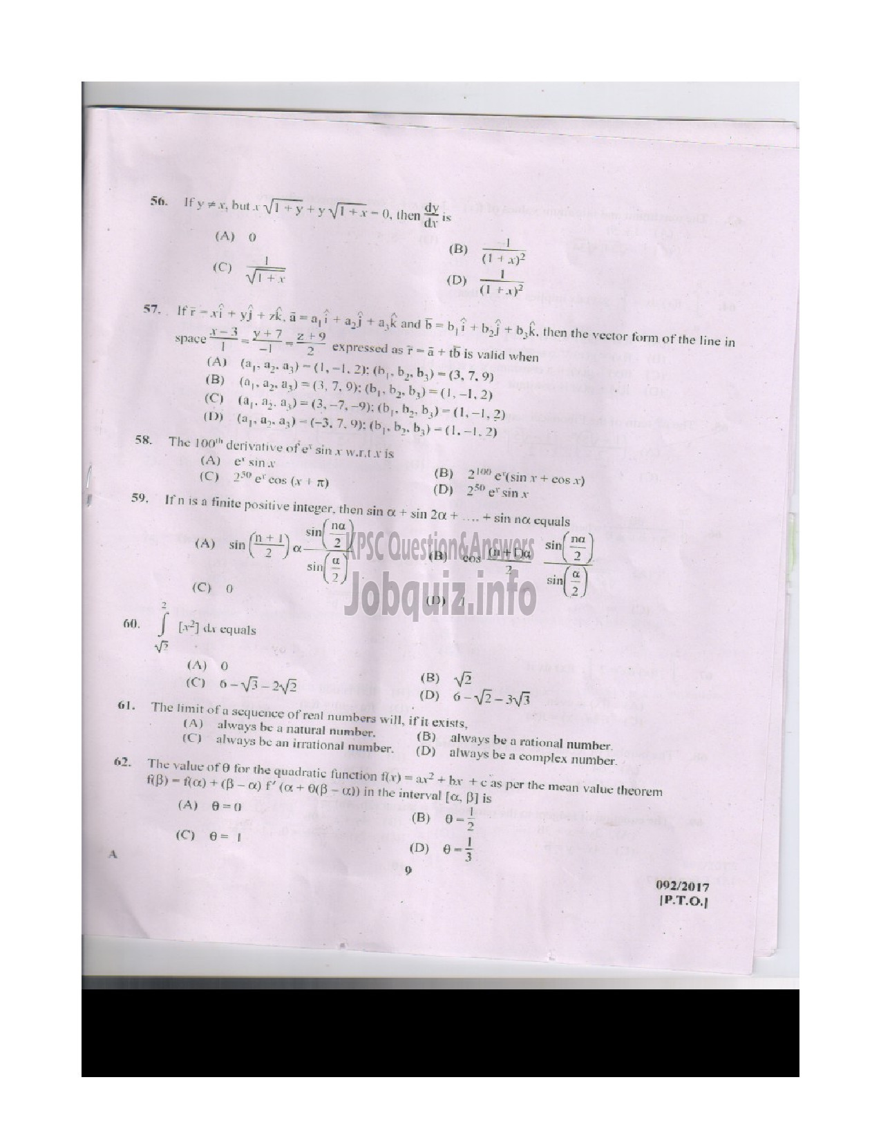 Kerala PSC Question Paper - SUPERINTENDENT OF SURVEY SURVEY AND LAND RECORDS-8