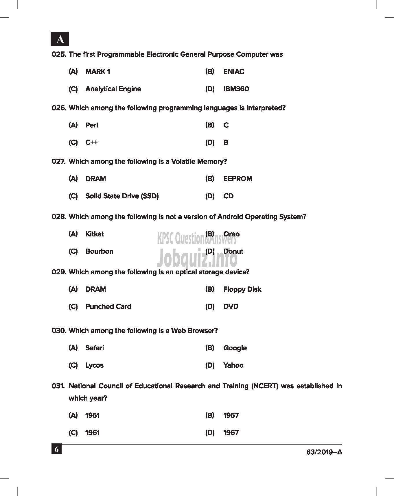 Kerala PSC Question Paper - Sales Asst Gr II Kerala State Co Operative Coir Marketing Federation Ltd English/Hindi-6
