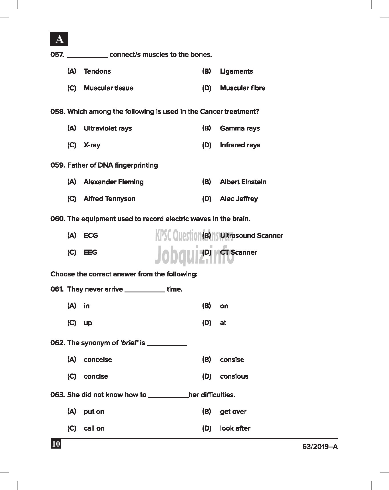 Kerala PSC Question Paper - Sales Asst Gr II Kerala State Co Operative Coir Marketing Federation Ltd English/Hindi-10