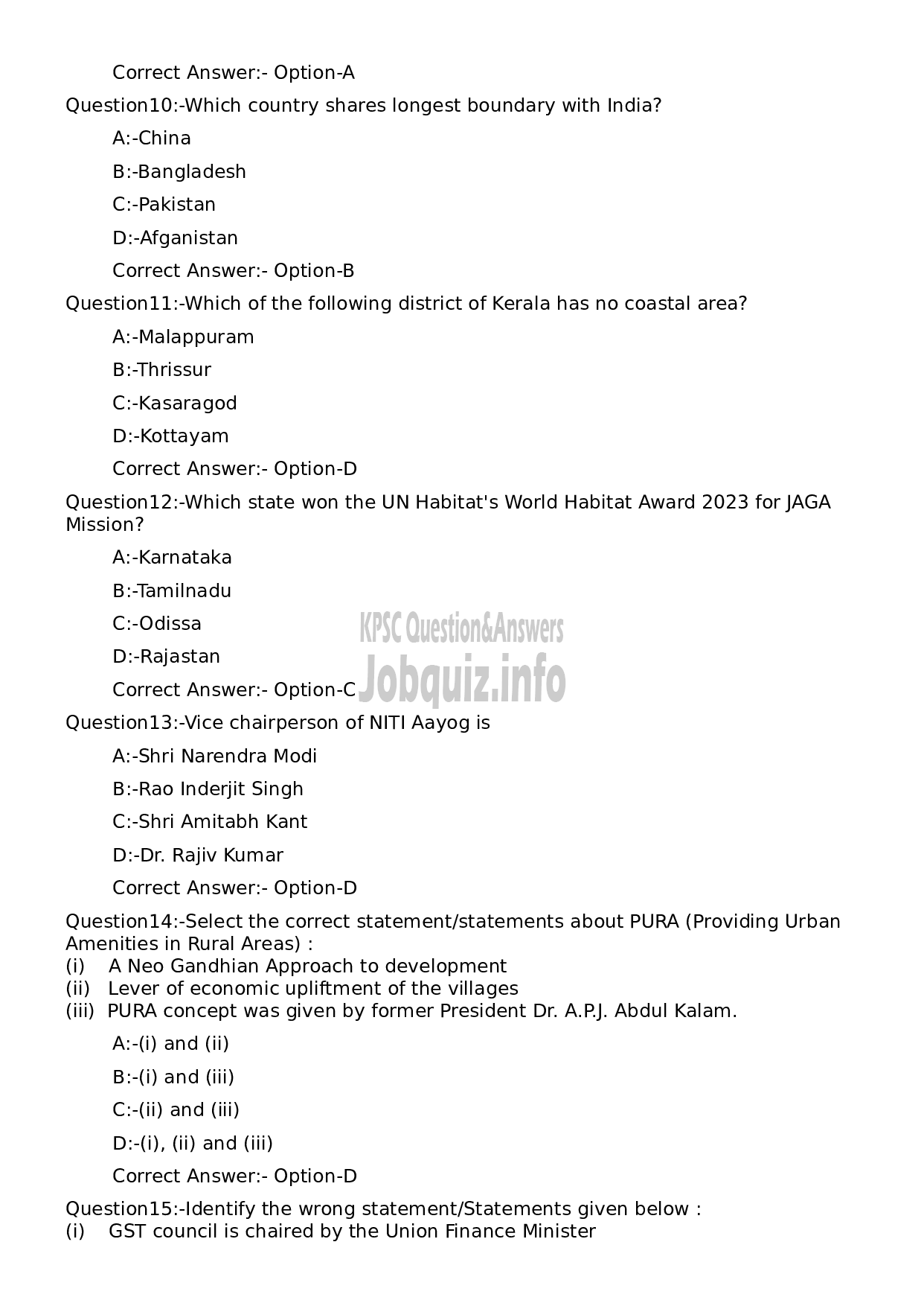 Kerala PSC Question Paper - Security Officer-3