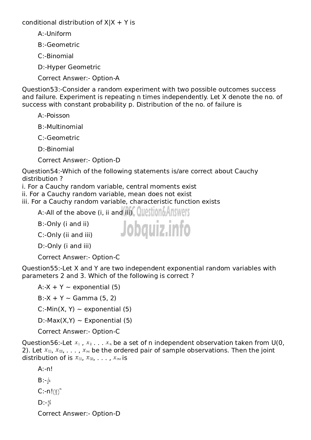 Kerala PSC Question Paper - Statistician-11