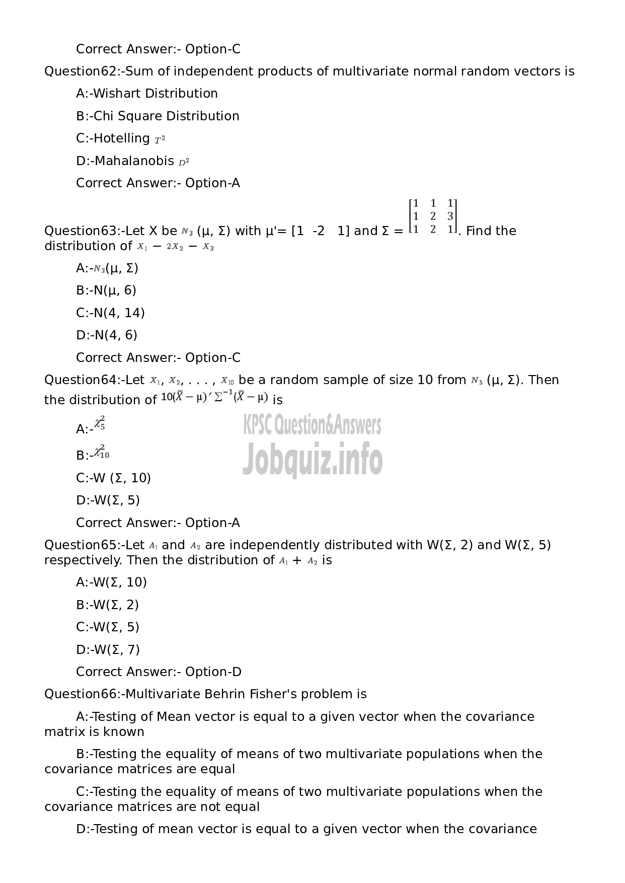 Kerala PSC Question Paper - Statistician-13