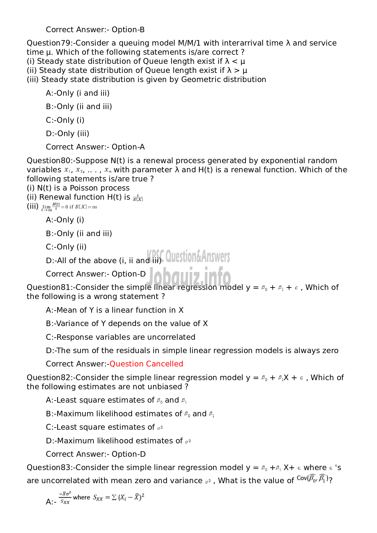 Kerala PSC Question Paper - Statistician-17