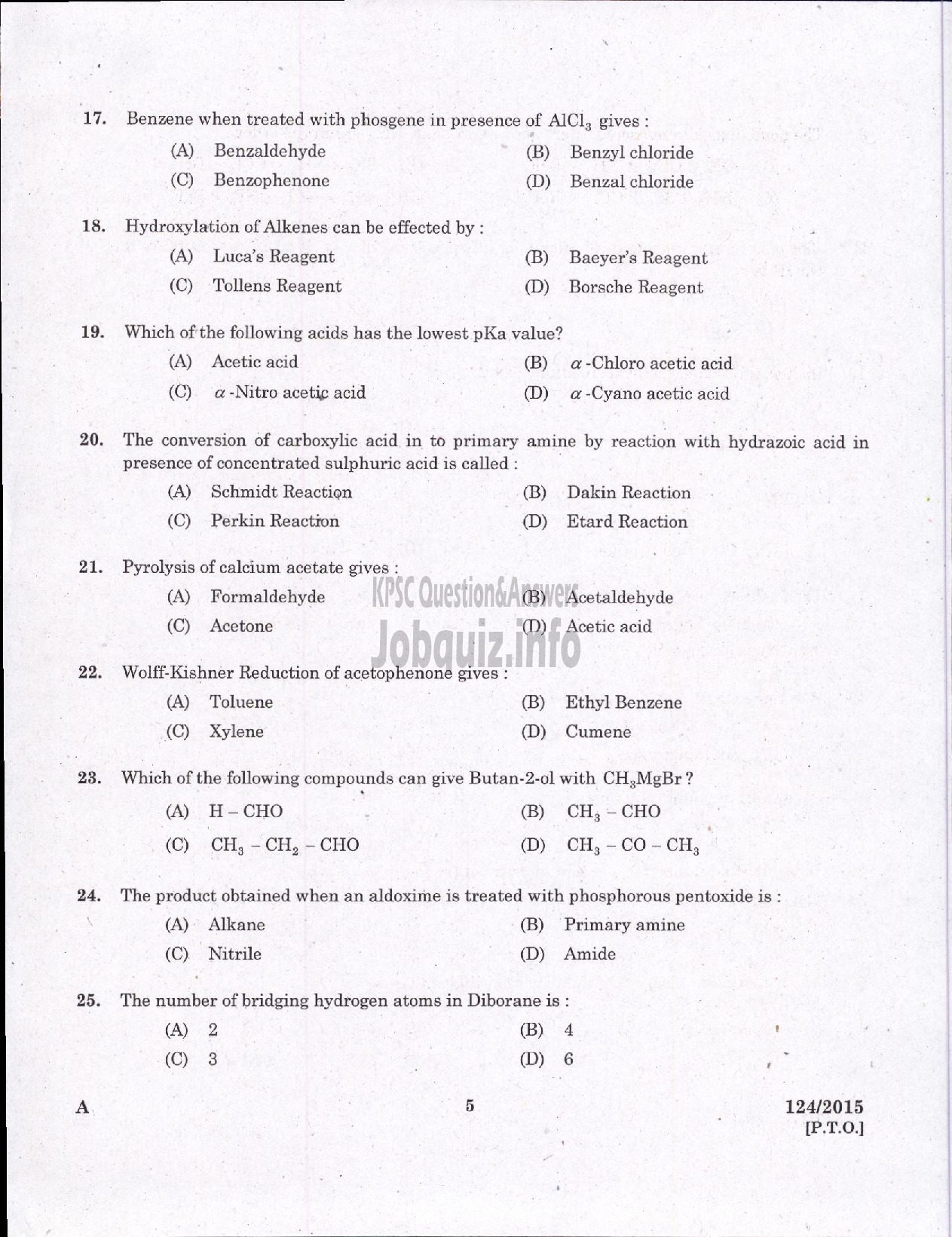 Kerala PSC Question Paper - TECHNICAL ASSISTANT DRUGS CONTROL-3