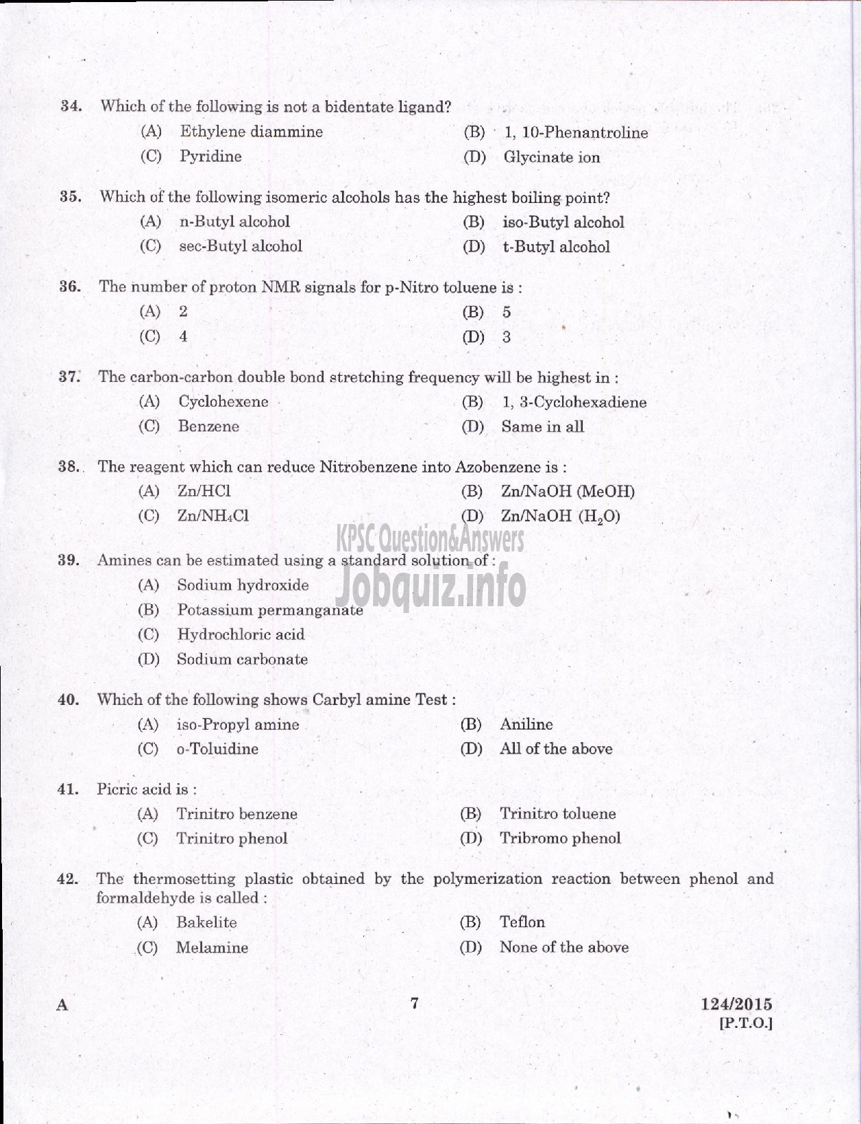 Kerala PSC Question Paper - TECHNICAL ASSISTANT DRUGS CONTROL-5