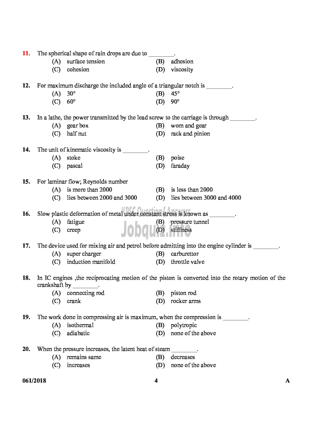 Kerala PSC Question Paper - TECHNICAL ASSISTANT LEGAL METROLOGY-4