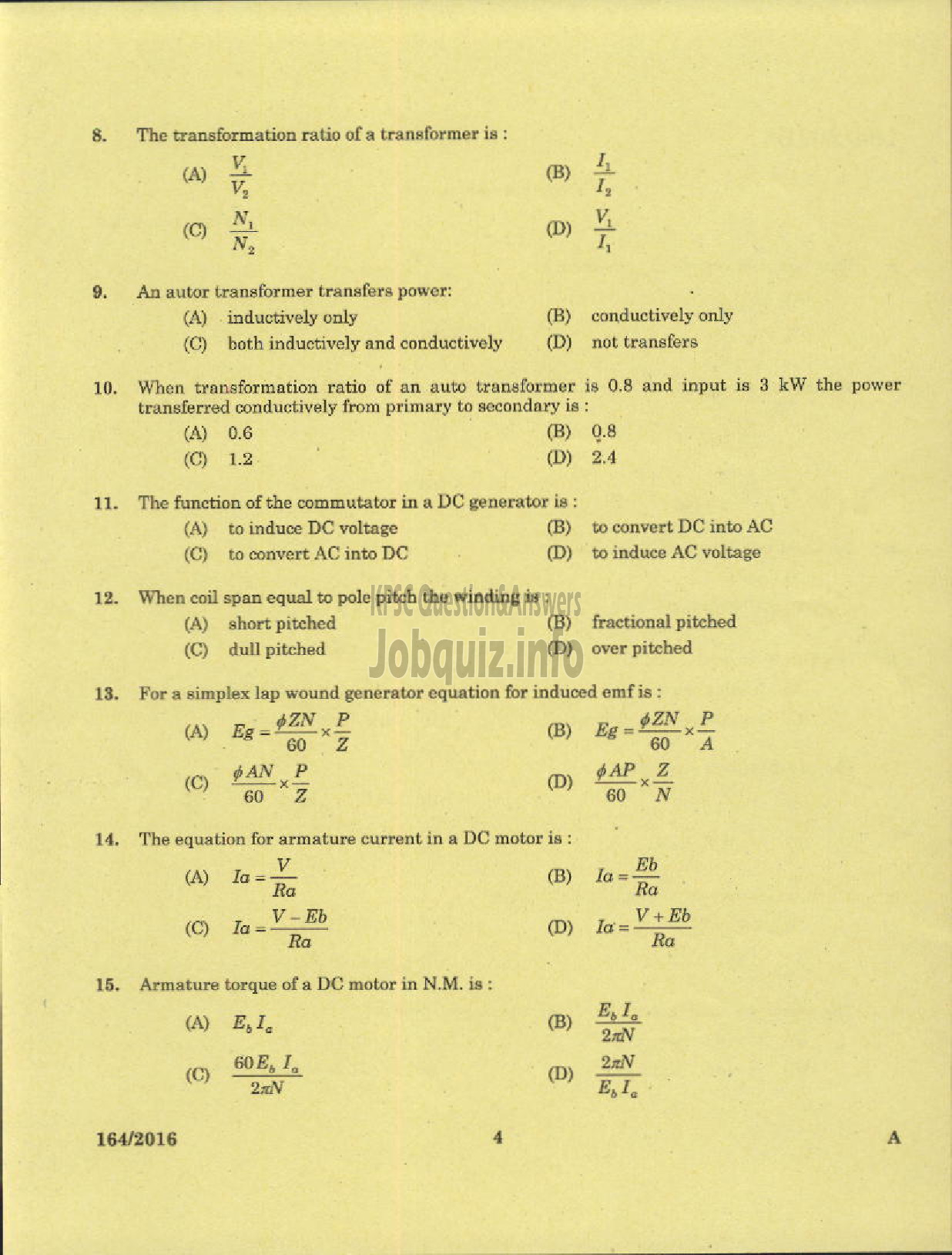 Kerala PSC Question Paper - TECHNICAL SUPERVISOR KERALA ARTISANS DEVT CORPORATION LTD-2