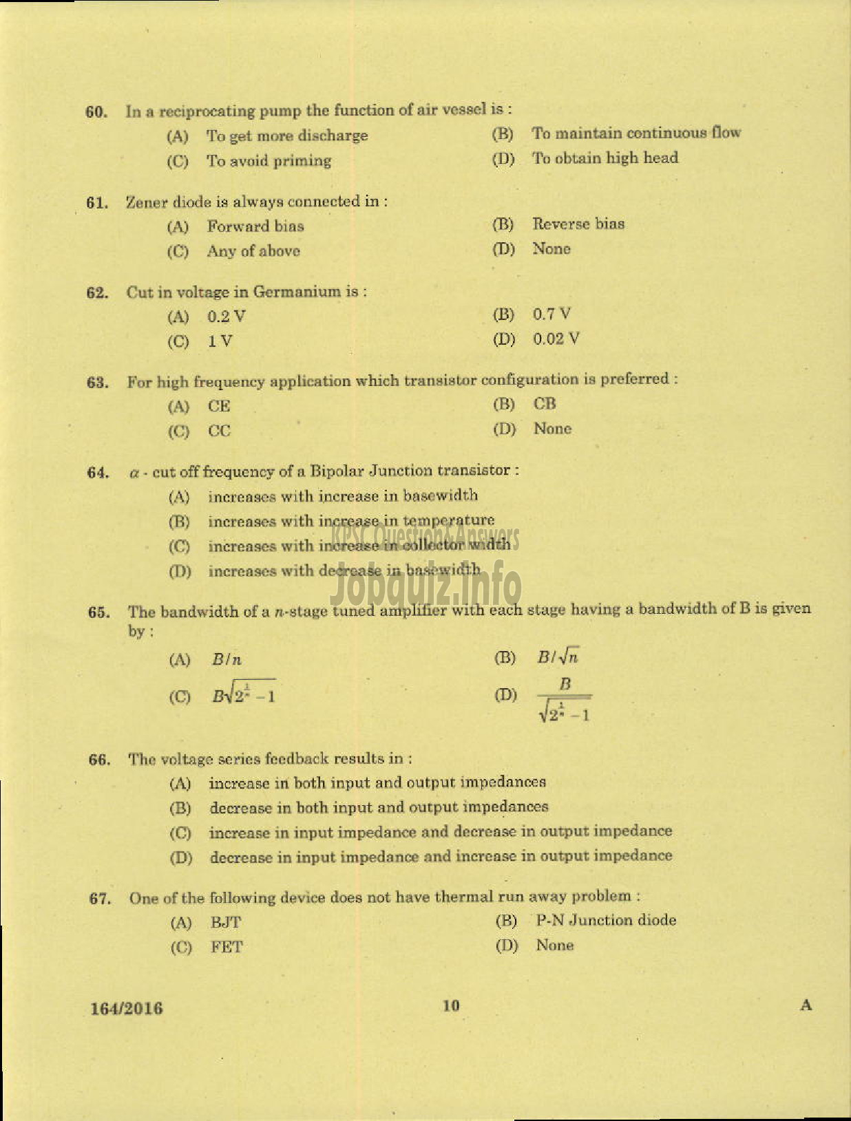 Kerala PSC Question Paper - TECHNICAL SUPERVISOR KERALA ARTISANS DEVT CORPORATION LTD-8