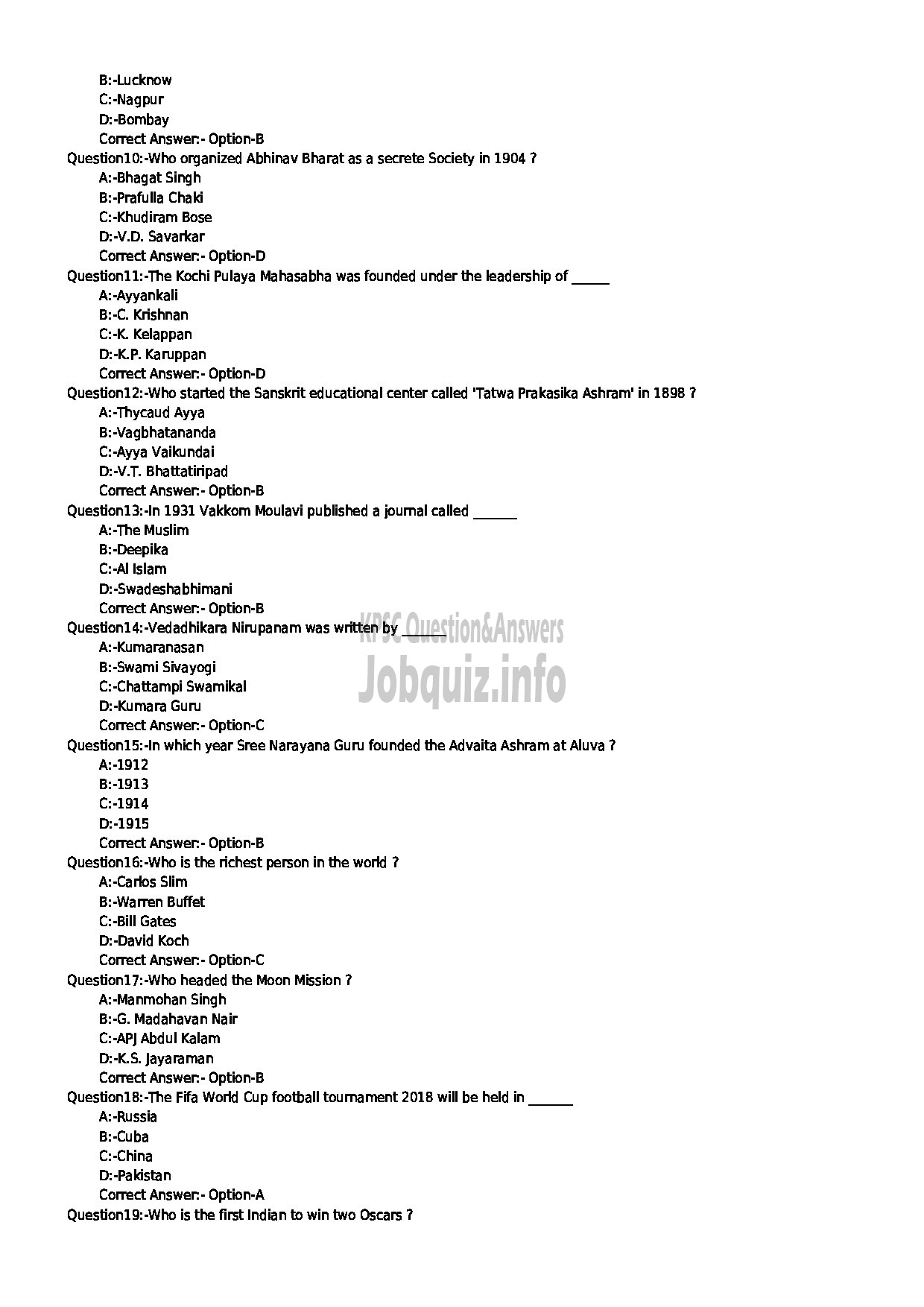 Kerala PSC Question Paper - TRACER SR FOR ST TOWN AND COUNTRY PLANNING-2