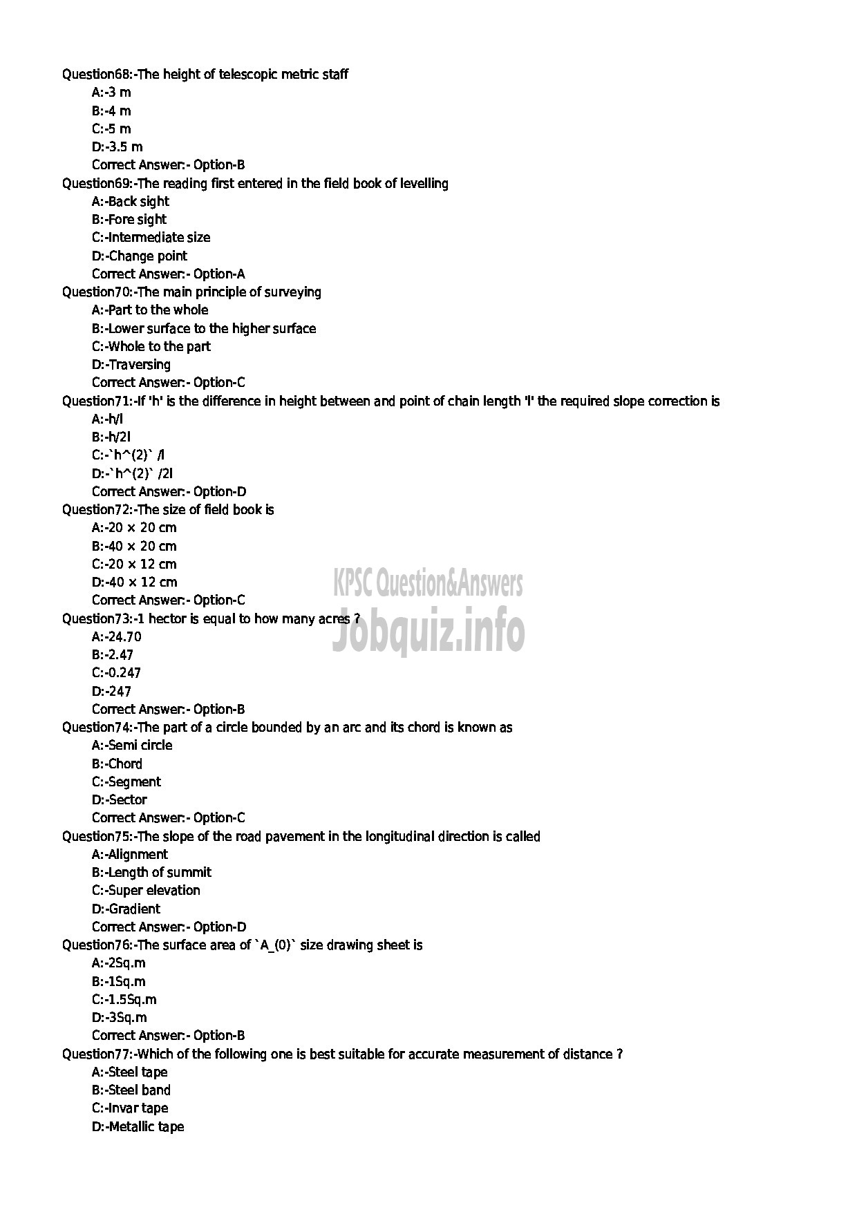 Kerala PSC Question Paper - TRACER SR FOR ST TOWN AND COUNTRY PLANNING-8