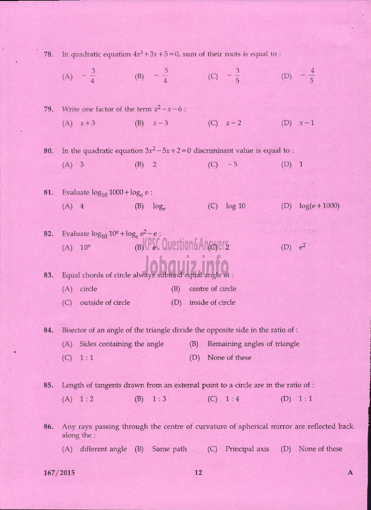 Kerala PSC Question Paper - TRACER TOWN AND COUNTRY PLANNING-8