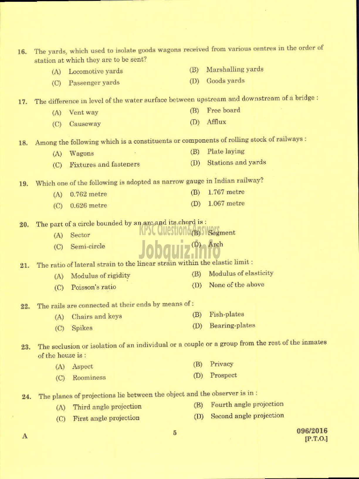 Kerala PSC Question Paper - TRADESMAN CIVIL TECHNICAL EDUCATION-3