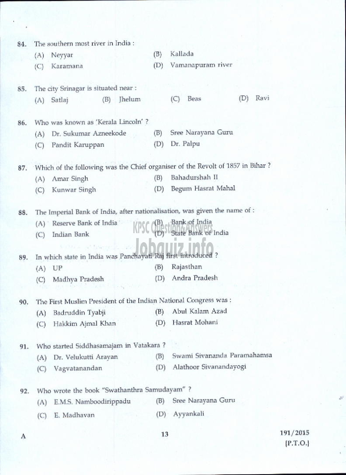 Kerala PSC Question Paper - TRADESMAN COMPUTER HARD WARE MAINTENANCE TECHNICAL EDUCATION-9