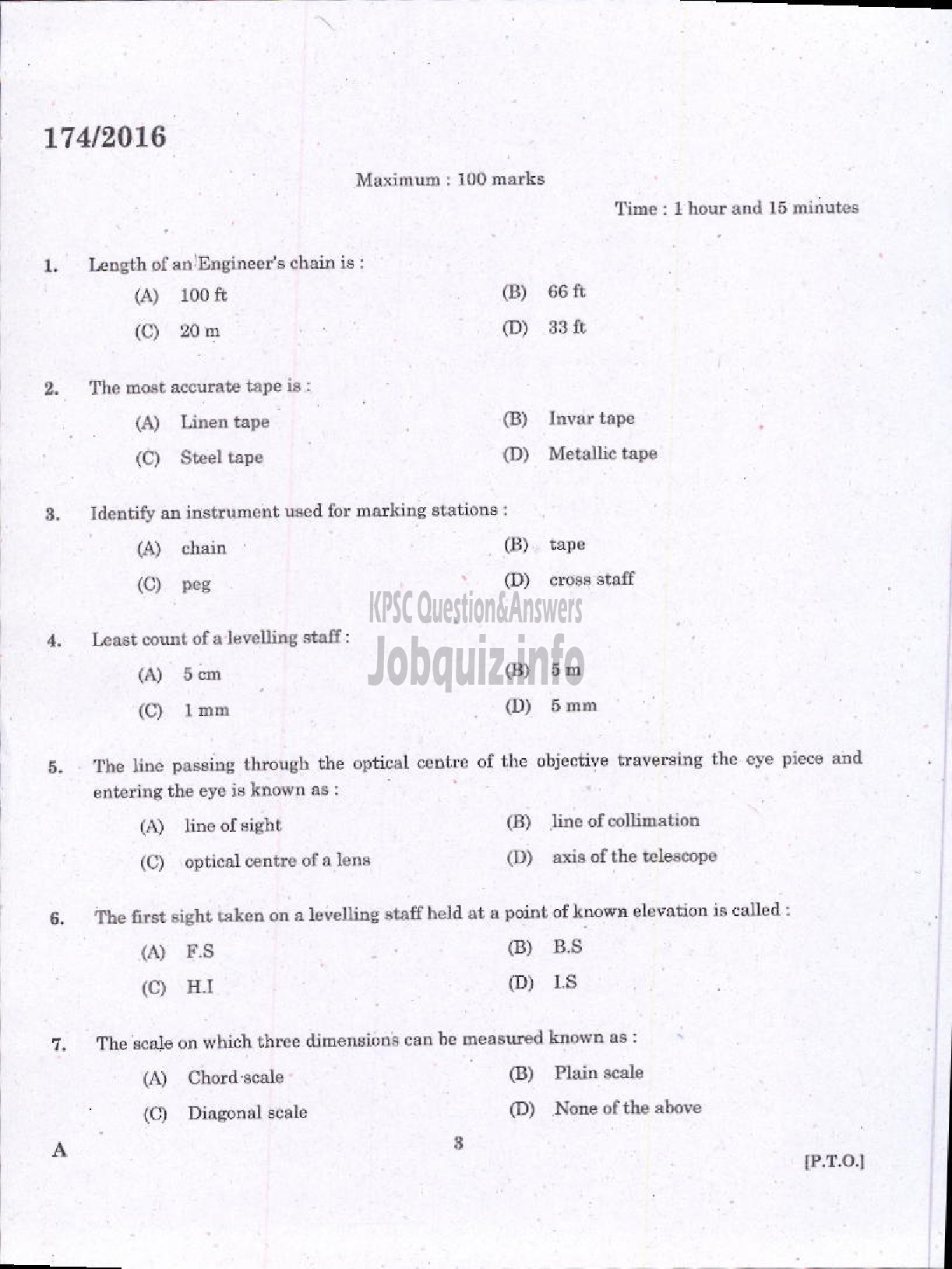 Kerala PSC Question Paper - TRADESMAN SM LAB TECHNICAL EDUCATION-1