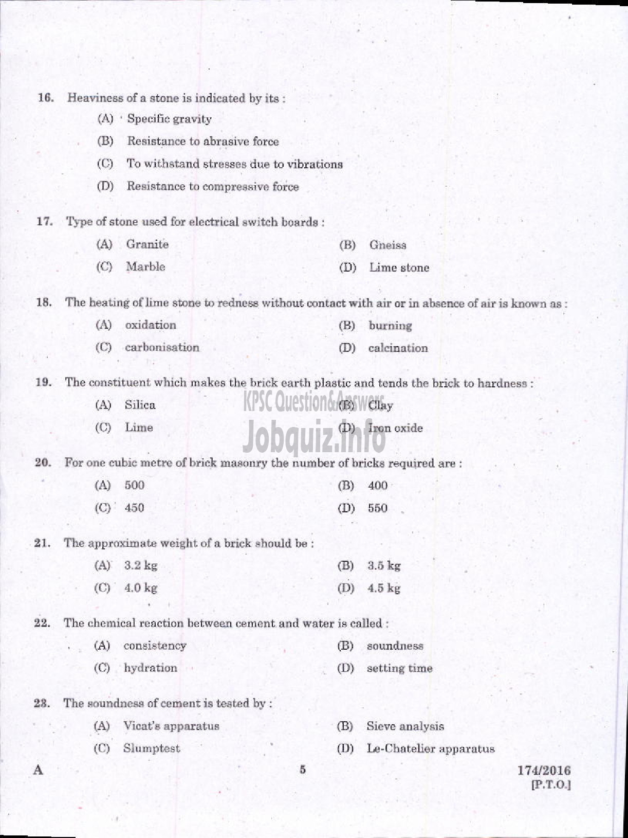 Kerala PSC Question Paper - TRADESMAN SM LAB TECHNICAL EDUCATION-3