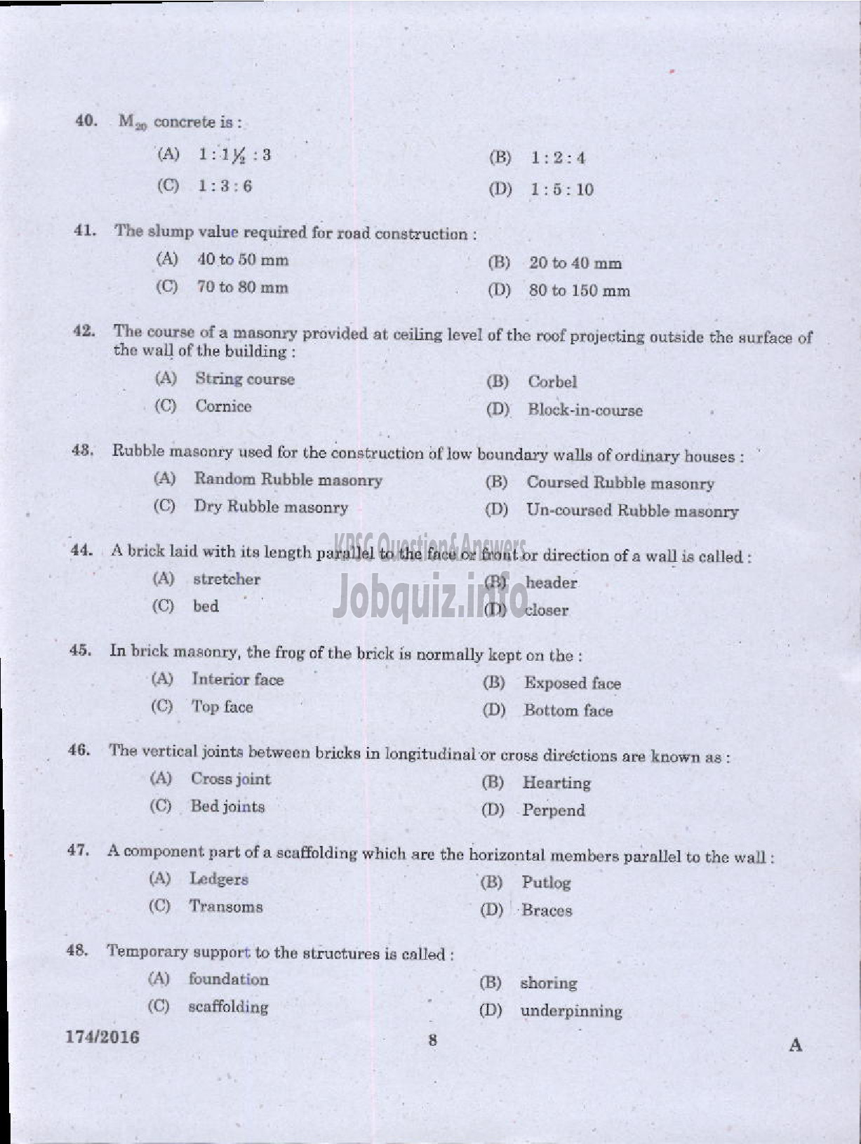 Kerala PSC Question Paper - TRADESMAN SM LAB TECHNICAL EDUCATION-6