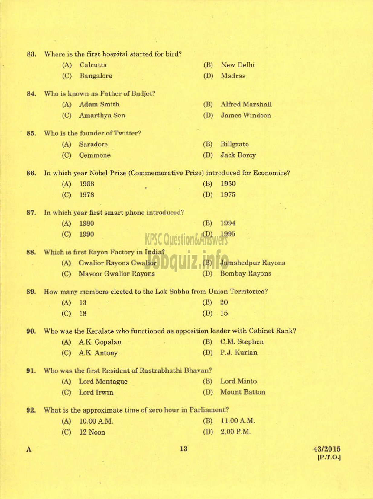 Kerala PSC Question Paper - TRADE INSTRUCTOR GR II TOOL AND DIE MAKING TECHNICAL EDUCATION-11