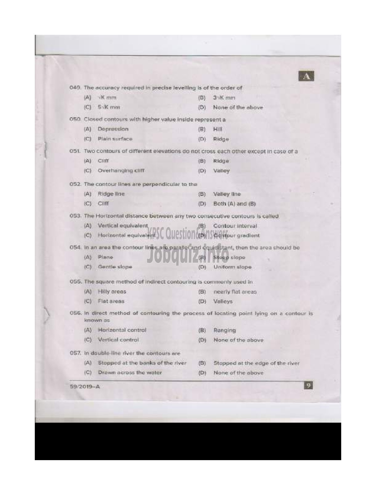 Kerala PSC Question Paper - TRAINING INSTRUCTOR SURVEYOR IN SC DEVELOPMENT DEPARTMENT English -8