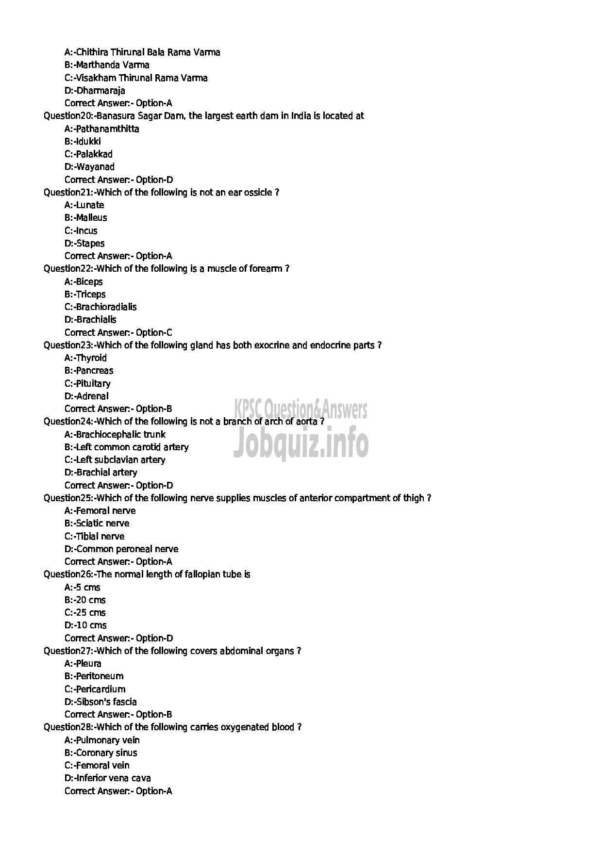 Kerala PSC Question Paper - TREATMENT ORGANISER GR II HEALTH SERVICE-3