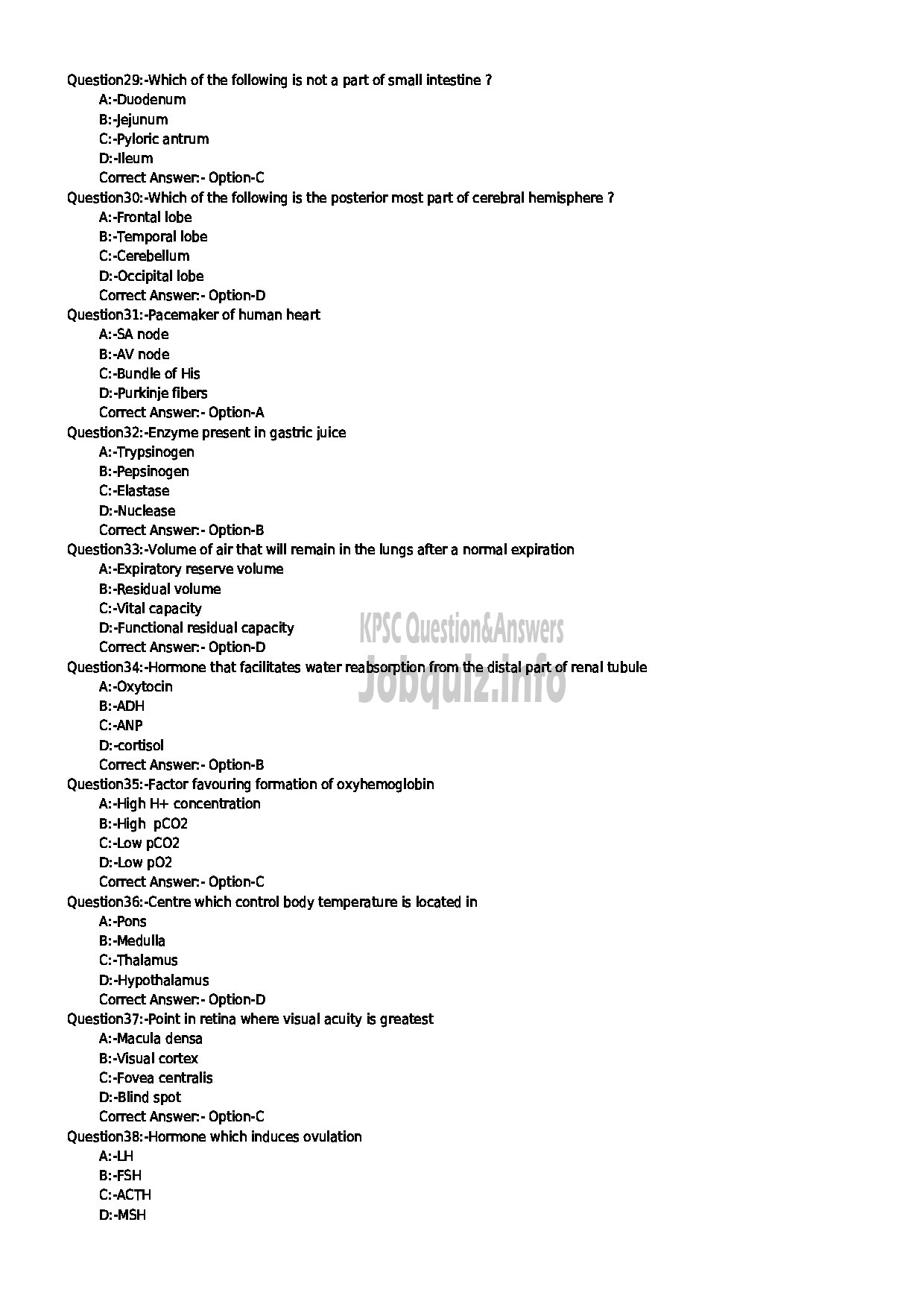 Kerala PSC Question Paper - TREATMENT ORGANISER GR II HEALTH SERVICE-4