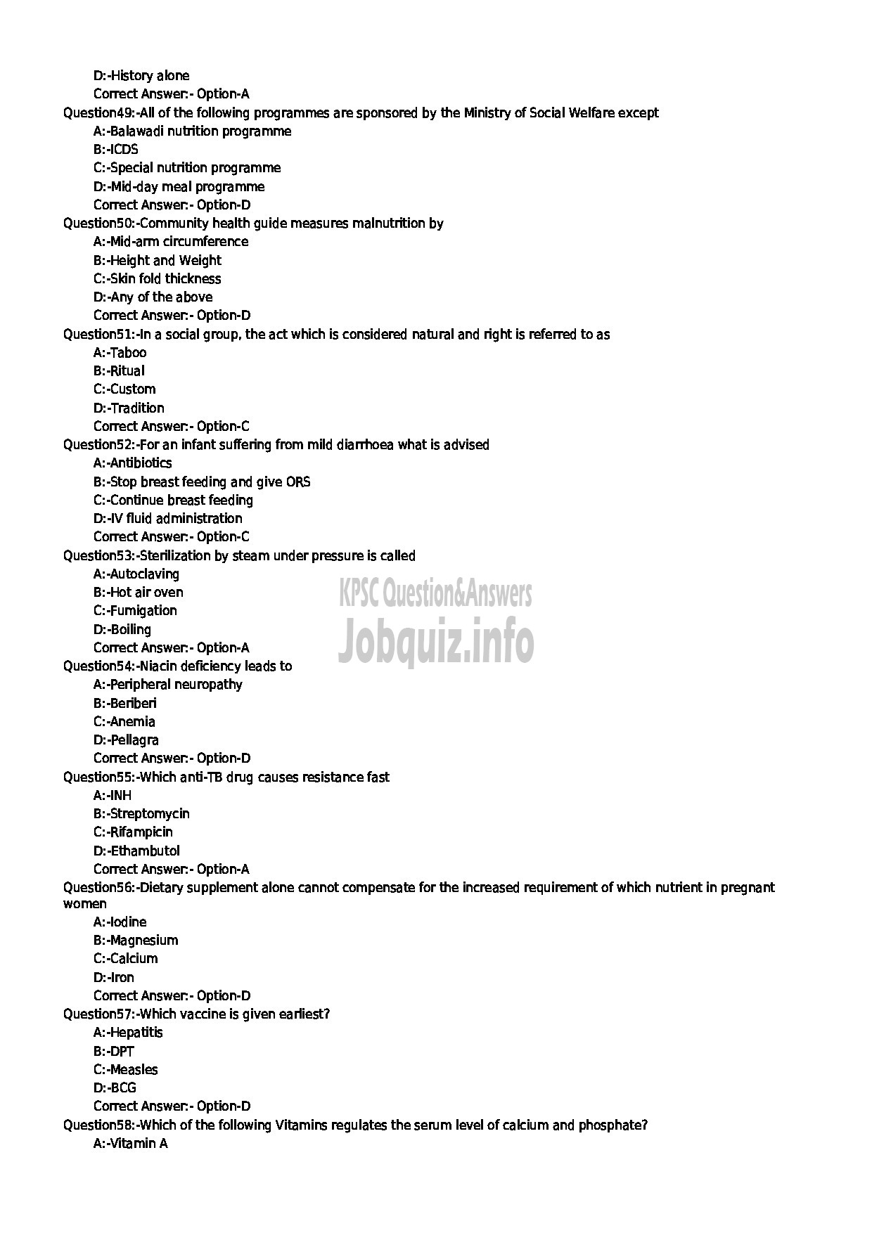 Kerala PSC Question Paper - TREATMENT ORGANISER GR II HEALTH SERVICE-6