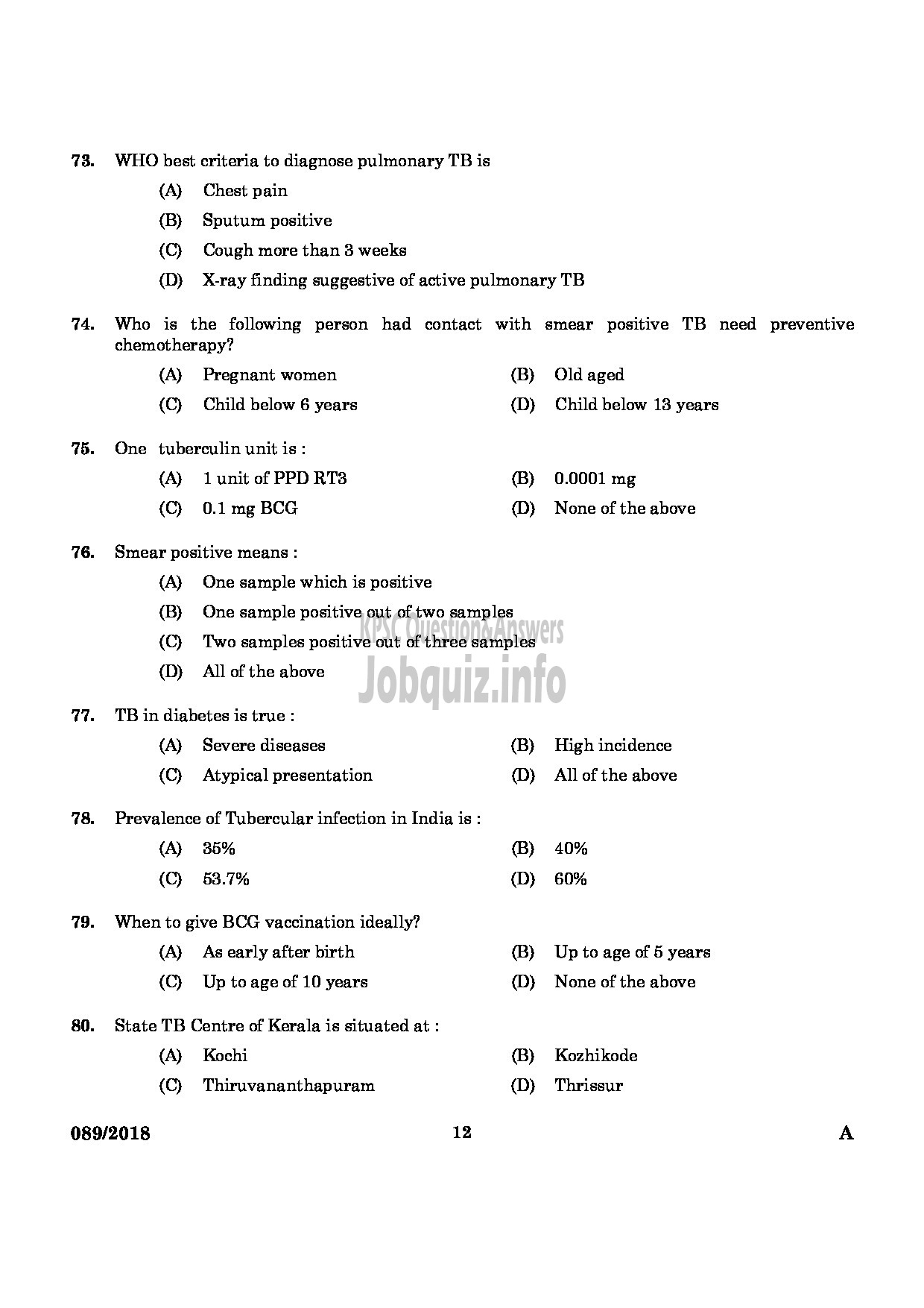 Kerala PSC Question Paper - TREATMENT ORGANIZER GR II HEALTH SERVICES KASARAGOD ENGLISH -10