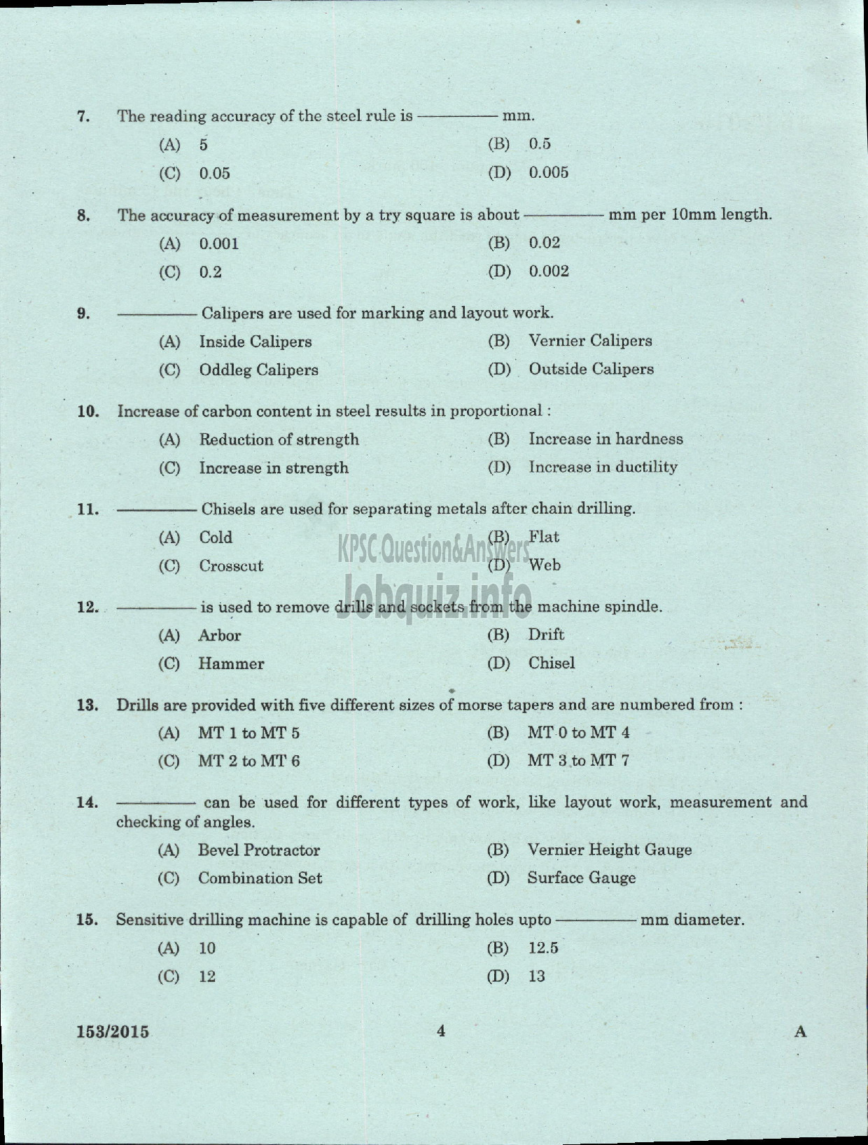 Kerala PSC Question Paper - TURNER STATE WATER TRANSPORT-2