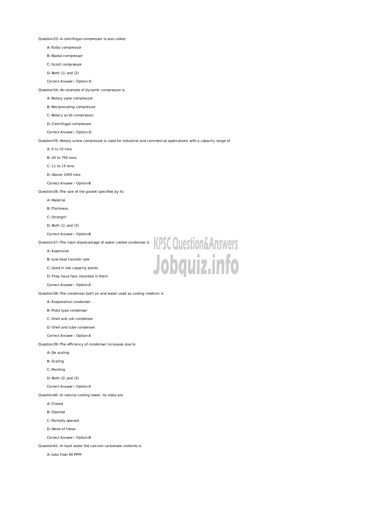 Kerala PSC Question Paper - Technician Grade II (Refrigeration Mechanic) - Kerala Cooperative Milk Marketing Federation Limited-5