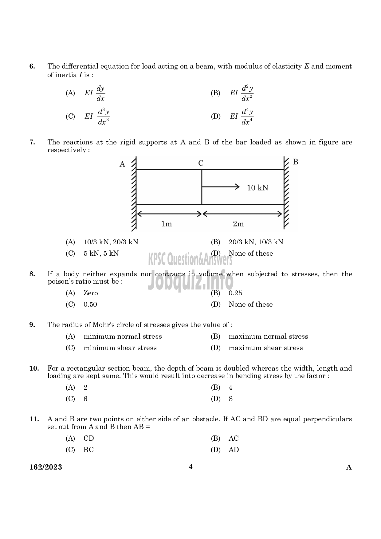 Kerala PSC Question Paper - Town Planning Officer, Assistant Town -  Greater Cochin Development Authority, Townand Country Planning Planner-2