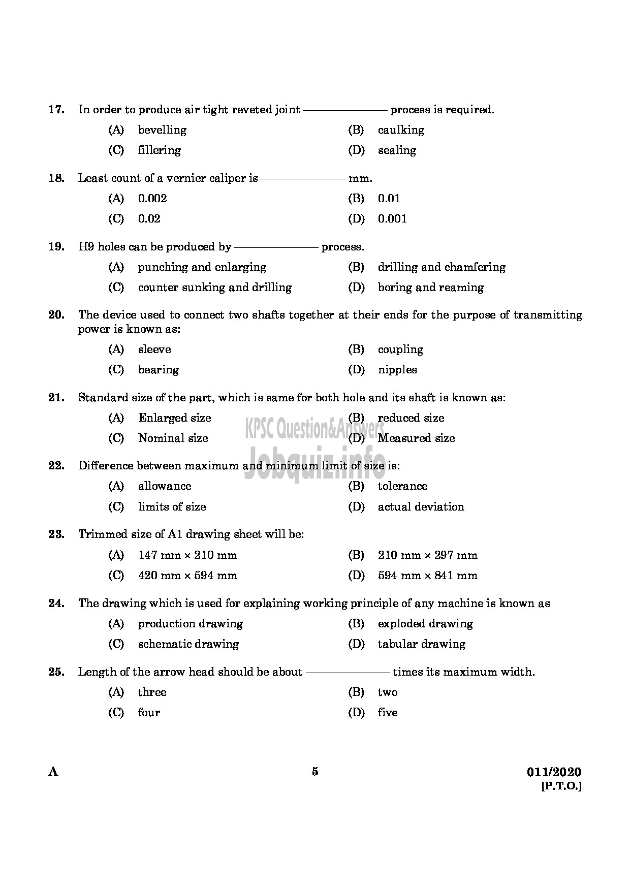 Kerala PSC Question Paper - Tracer Grade I Malabar Cements Limited-3