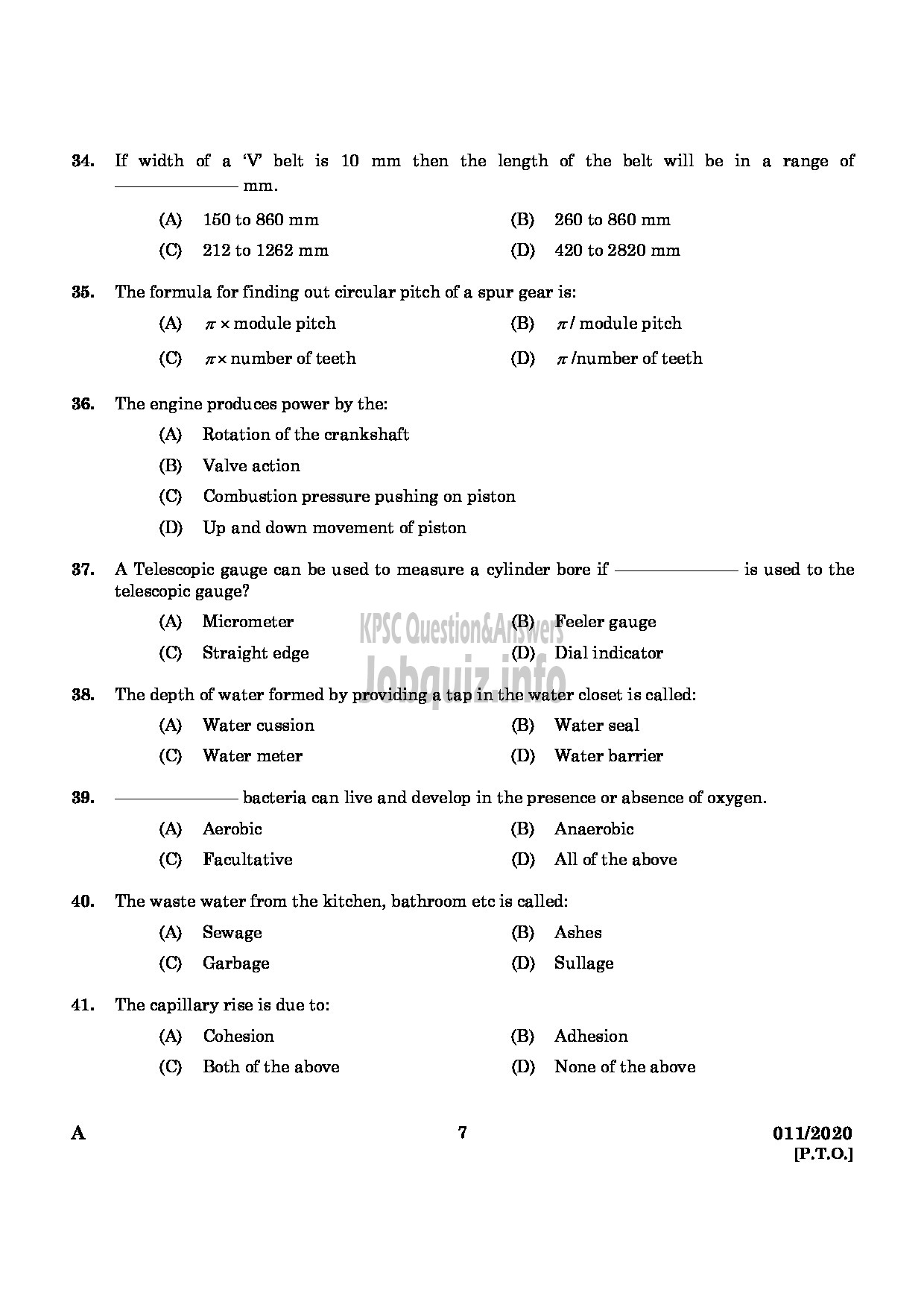 Kerala PSC Question Paper - Tracer Grade I Malabar Cements Limited-5