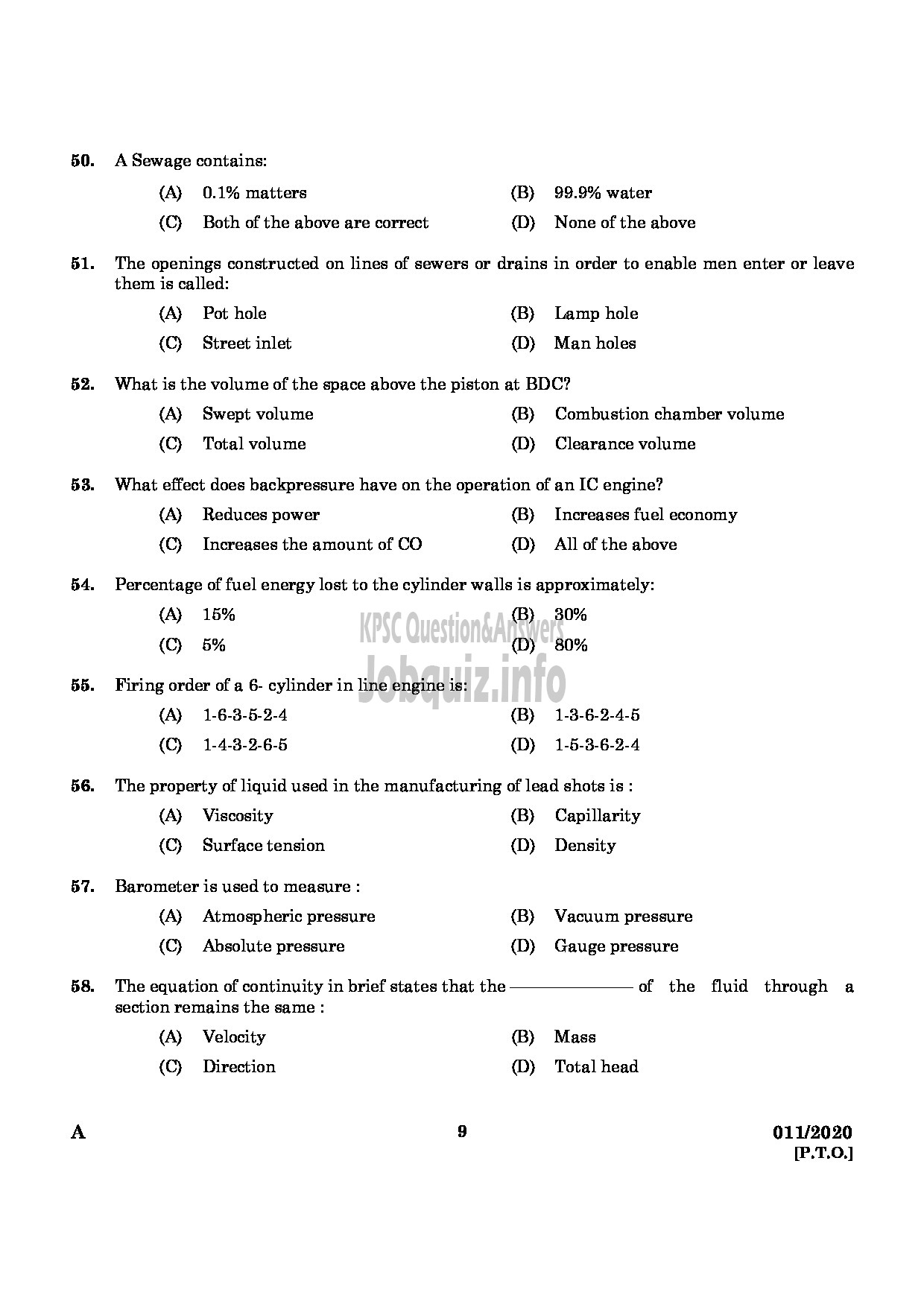 Kerala PSC Question Paper - Tracer Grade I Malabar Cements Limited-7