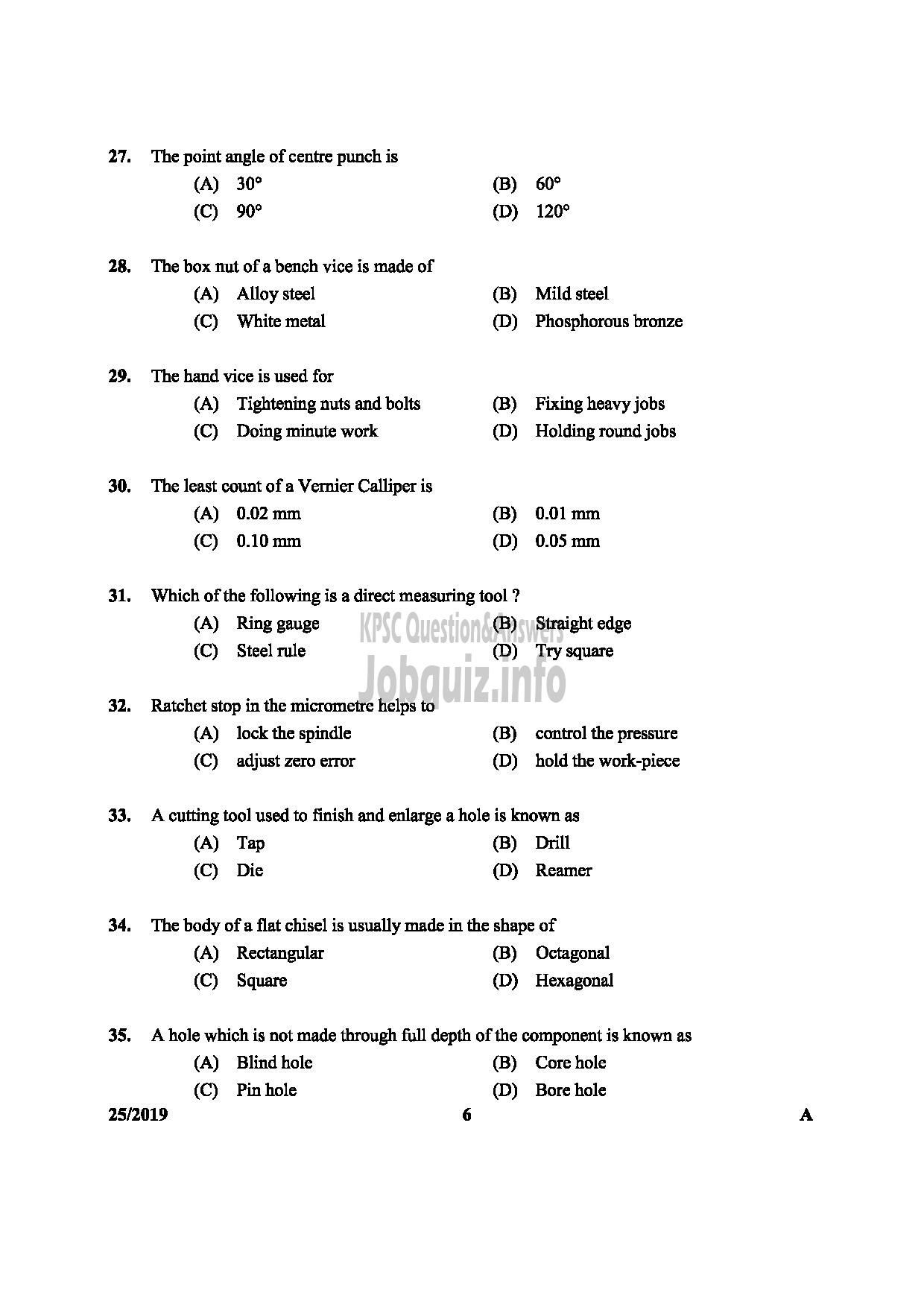 Kerala PSC Question Paper - Tracer Soil Survey and Soil Conservation -6