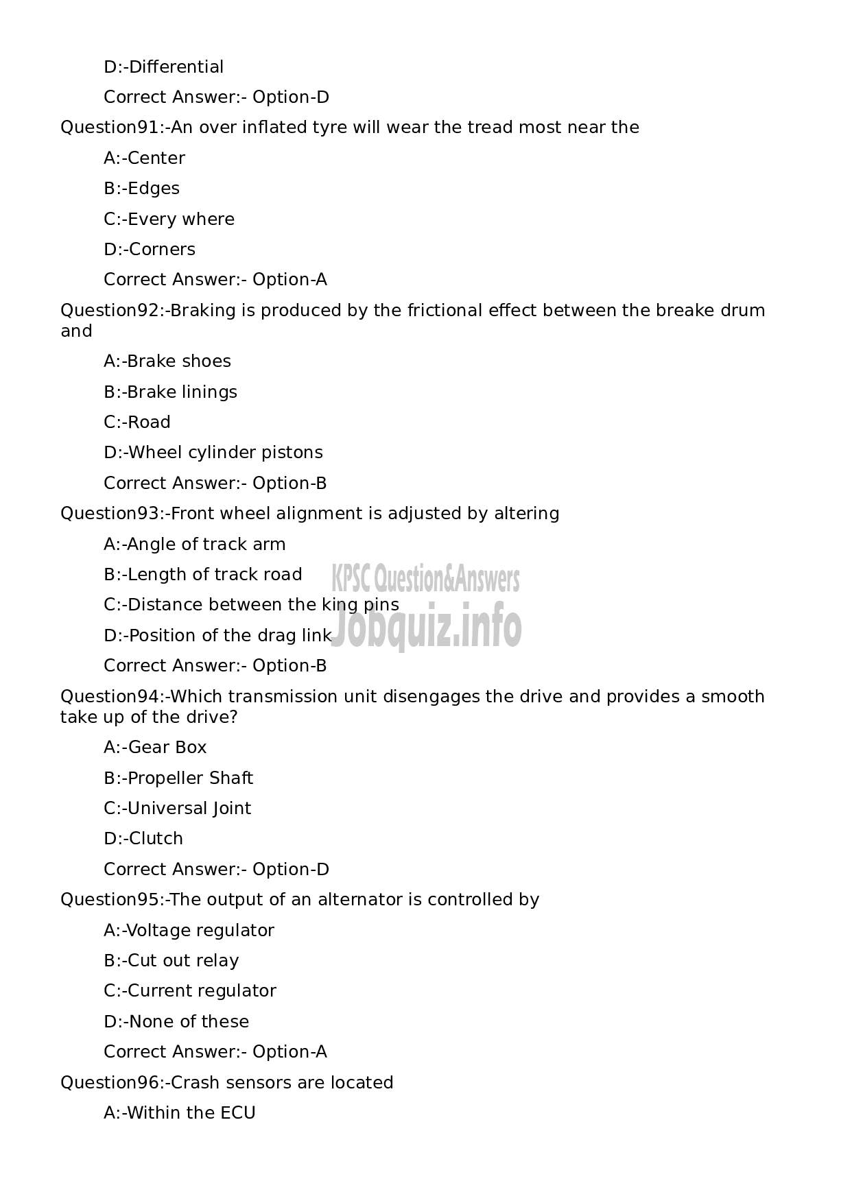 Kerala PSC Question Paper - Tractor Driver-17