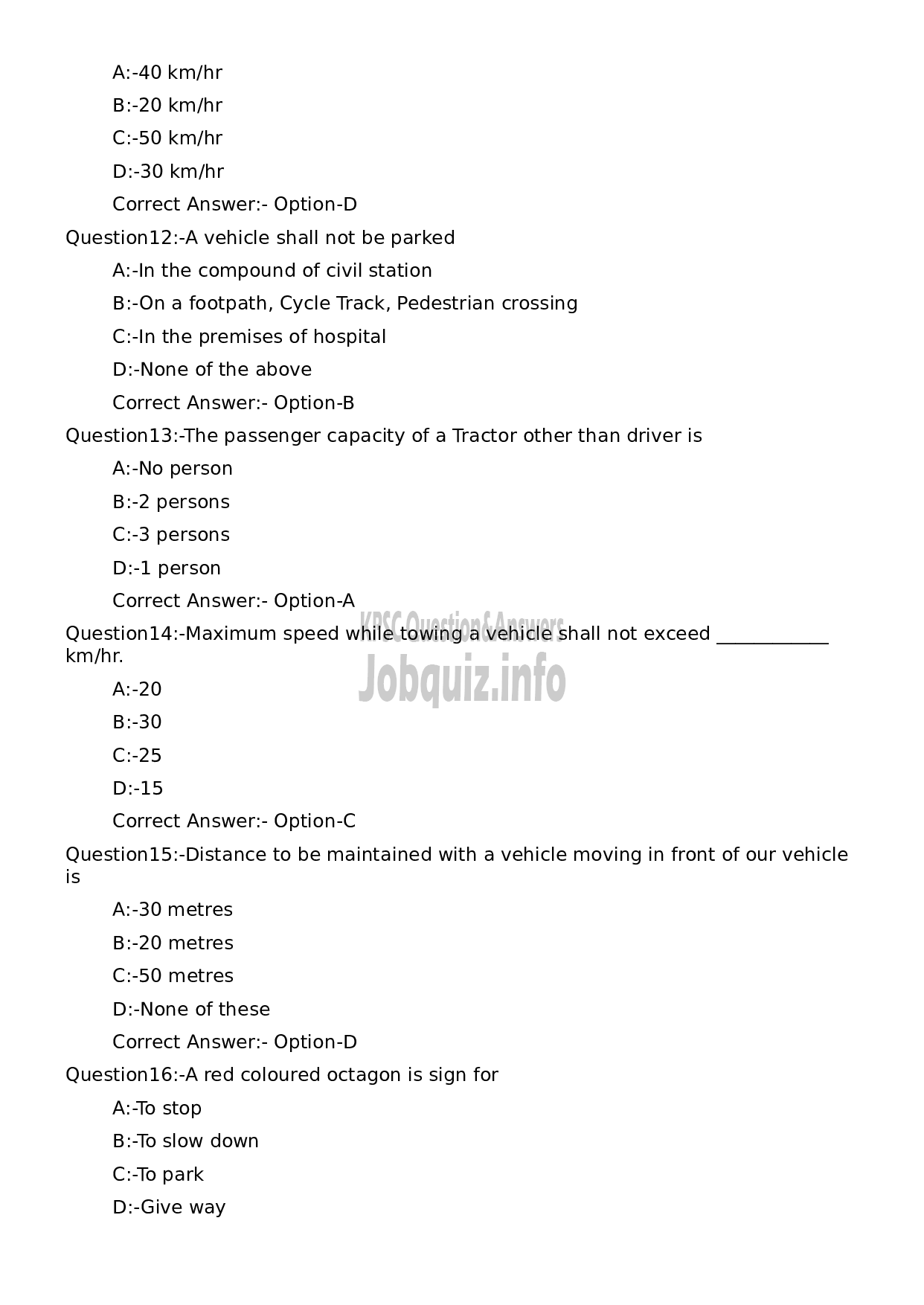 Kerala PSC Question Paper - Tractor Driver-3