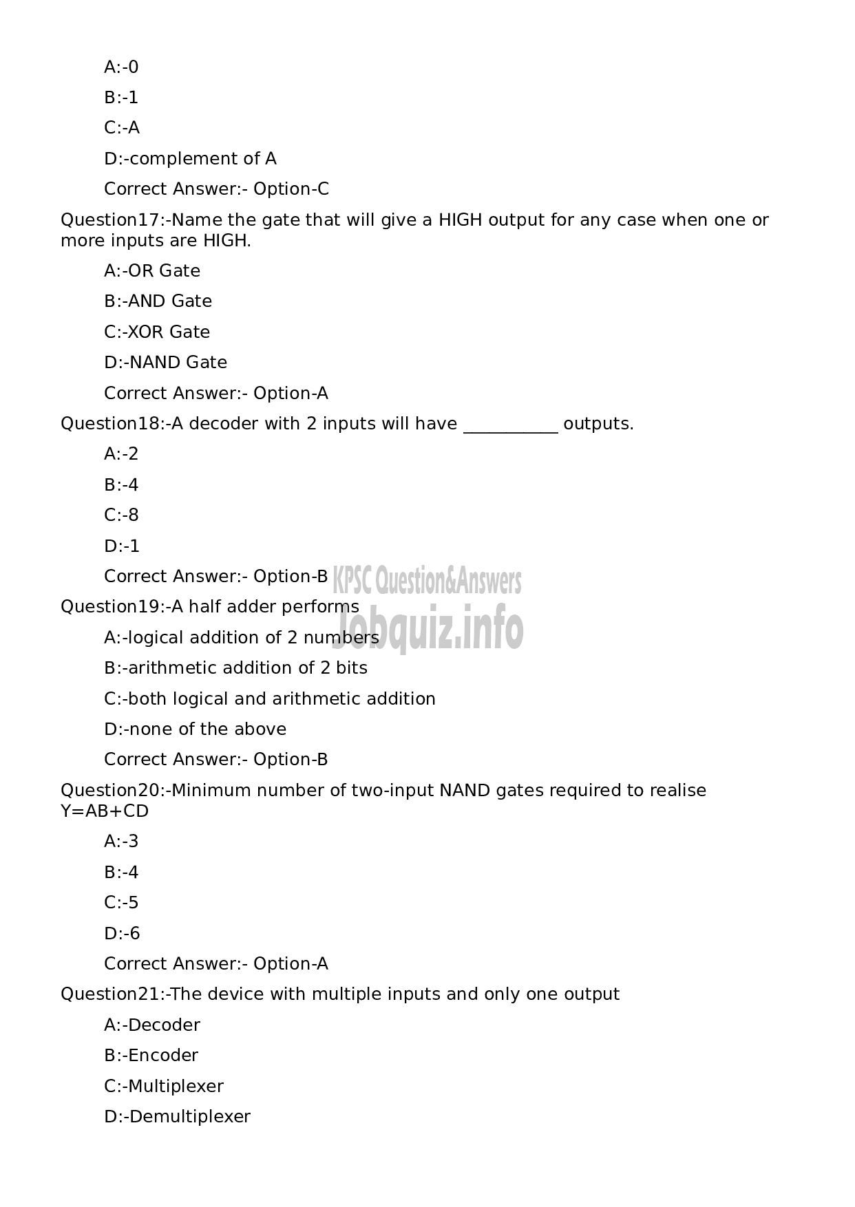 Kerala PSC Question Paper - Tradesman- Information Technology-4