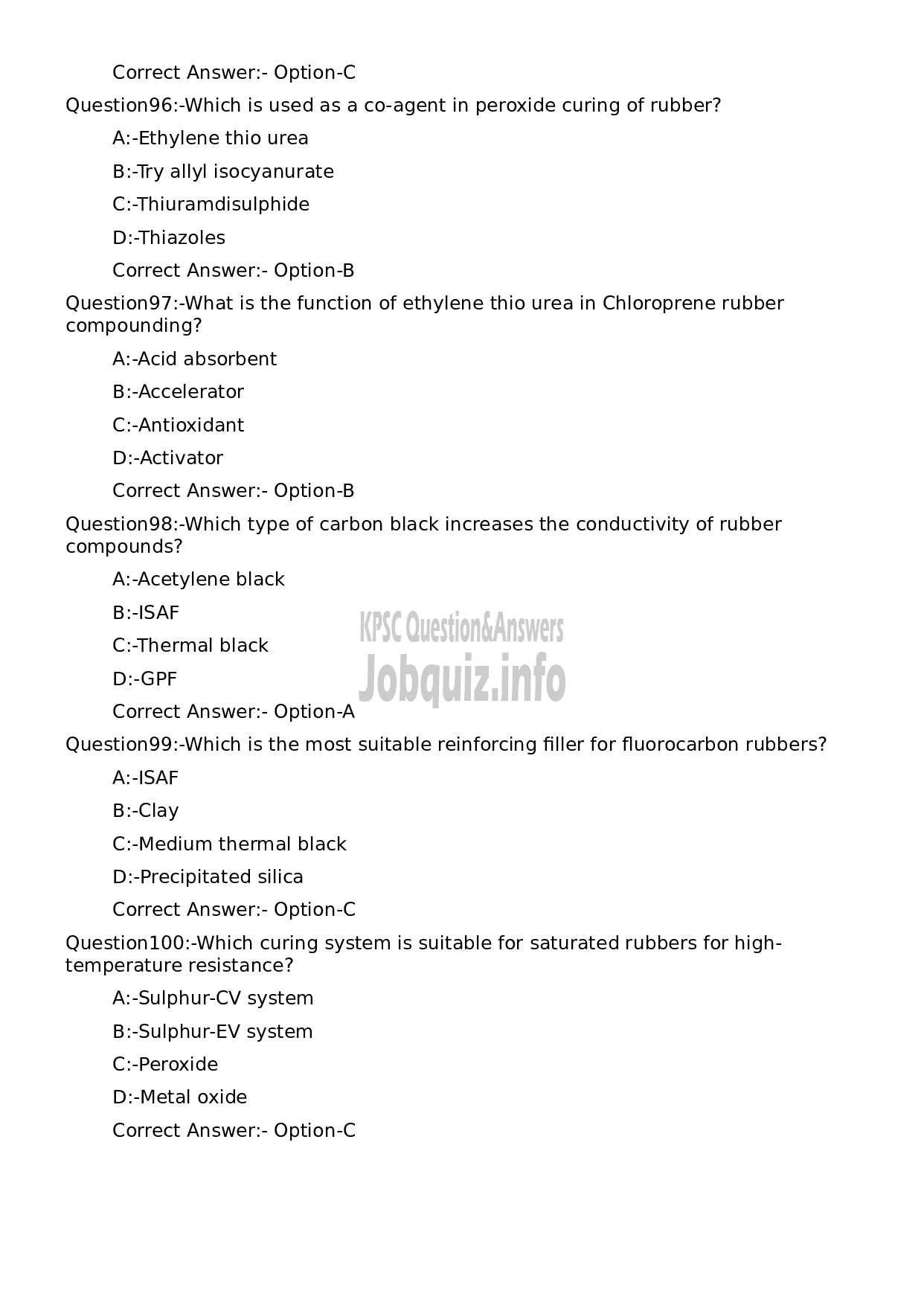 Kerala PSC Question Paper - Tradesman (Polymer Technology)-18