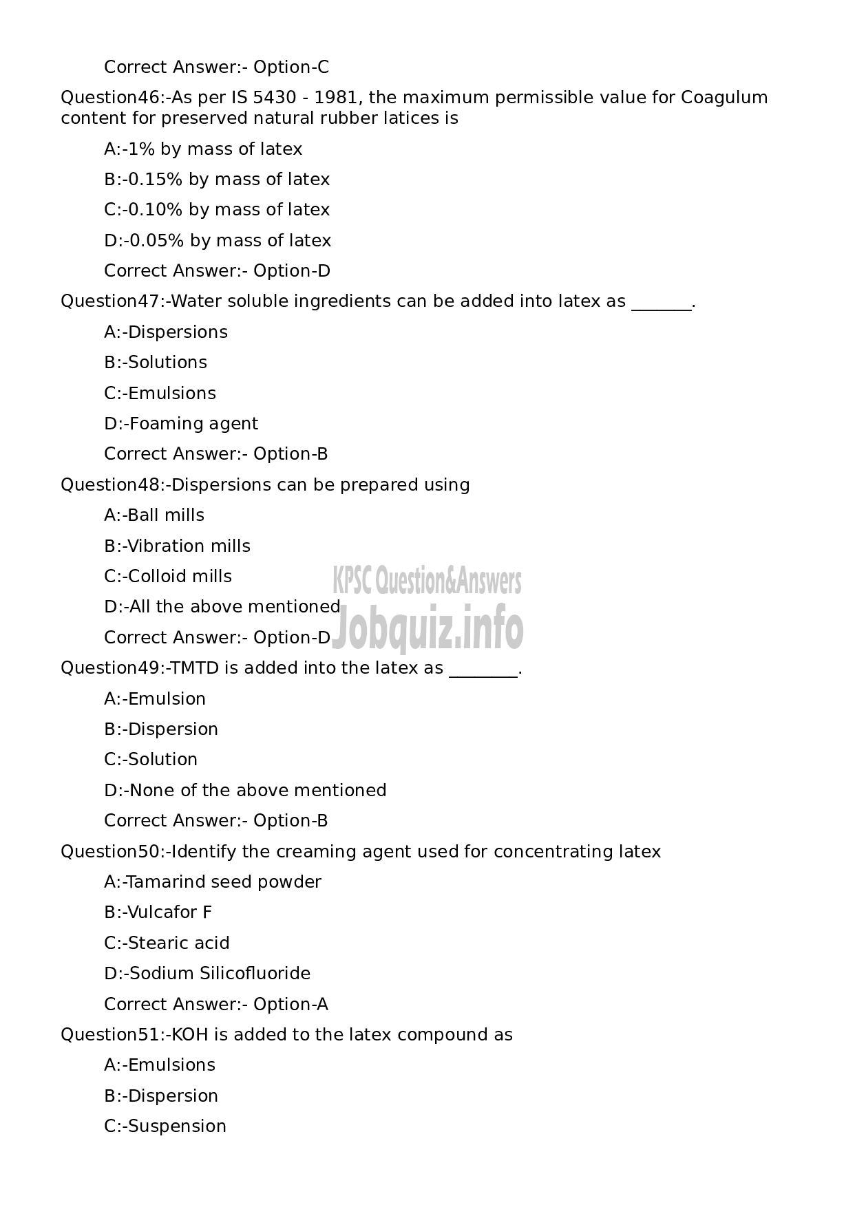 Kerala PSC Question Paper - Tradesman (Polymer Technology)-9