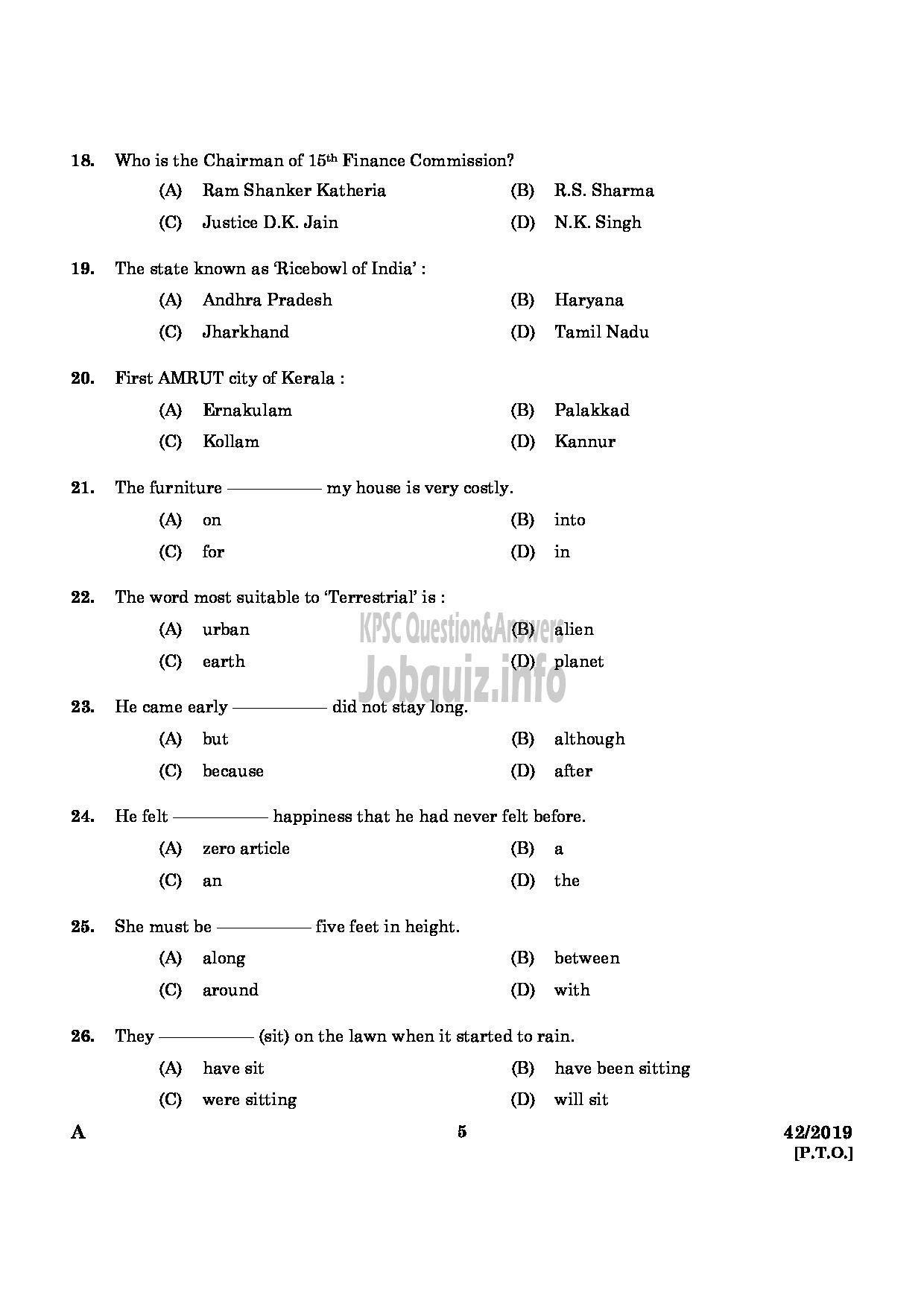 Kerala PSC Question Paper - Translator (Malayalam To English) Advocate General Office English/Malayalam-3