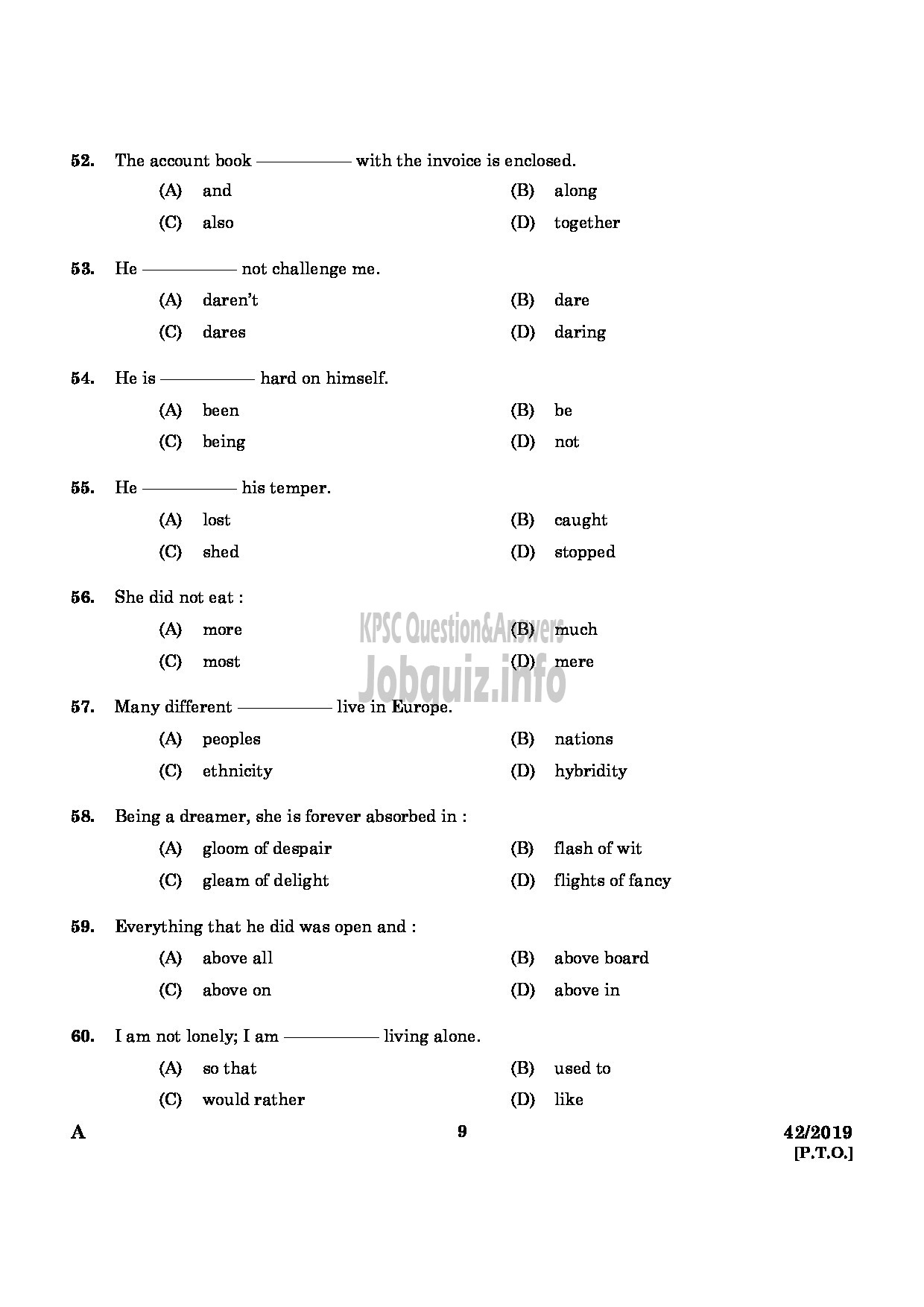 Kerala PSC Question Paper - Translator (Malayalam To English) Advocate General Office English/Malayalam-7