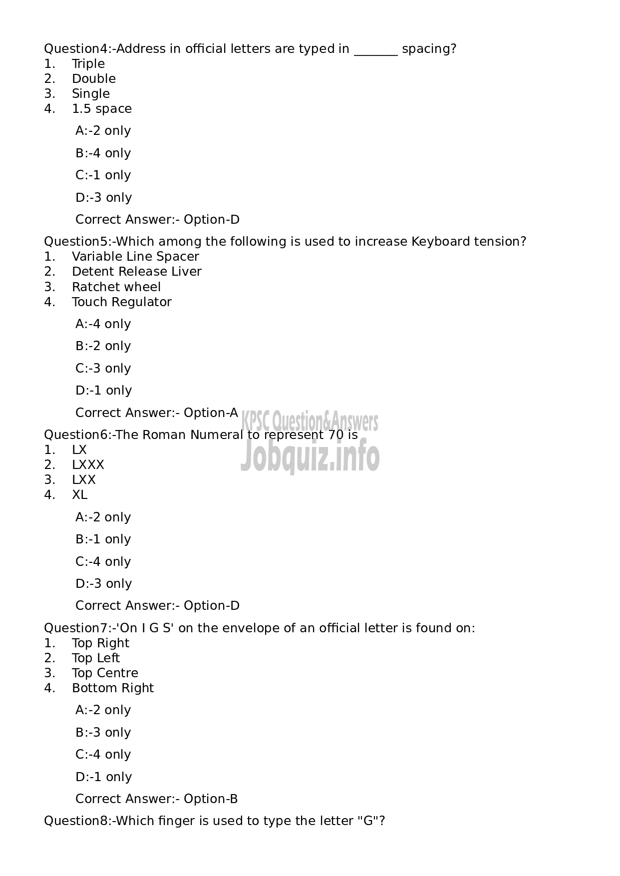 Kerala PSC Question Paper - Typist Clerk/ L D Typist (Plus 2 Level Main Examination2022)-2