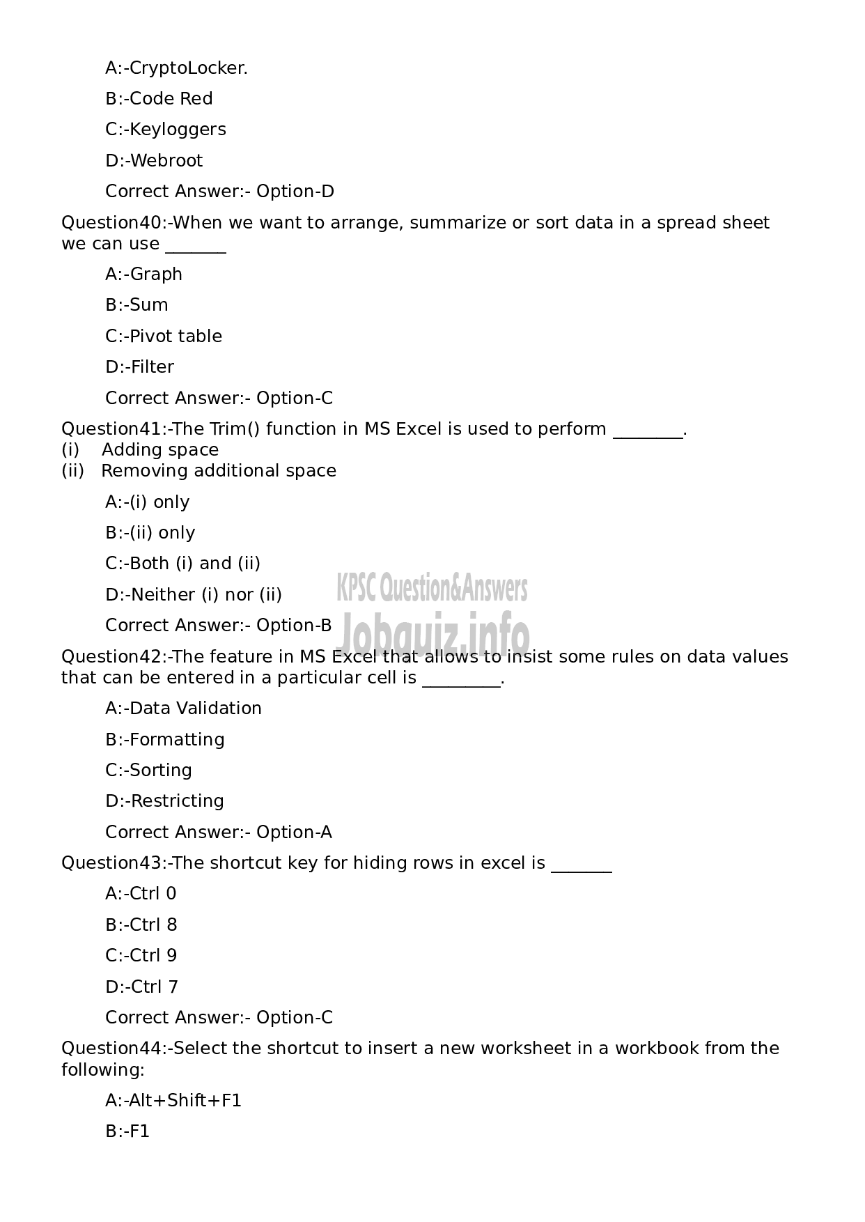 Kerala PSC Question Paper - Typist Clerk/ L D Typist (Plus 2 Level Main Examination2022)-9