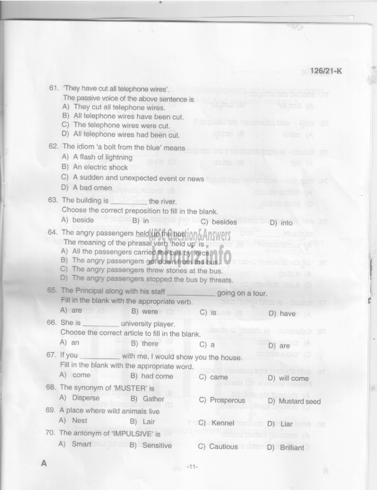Kerala PSC Question Paper - Upto SSLC Level Main Examination (Assistant Compiler) in Livestock Development Board Ltd-9